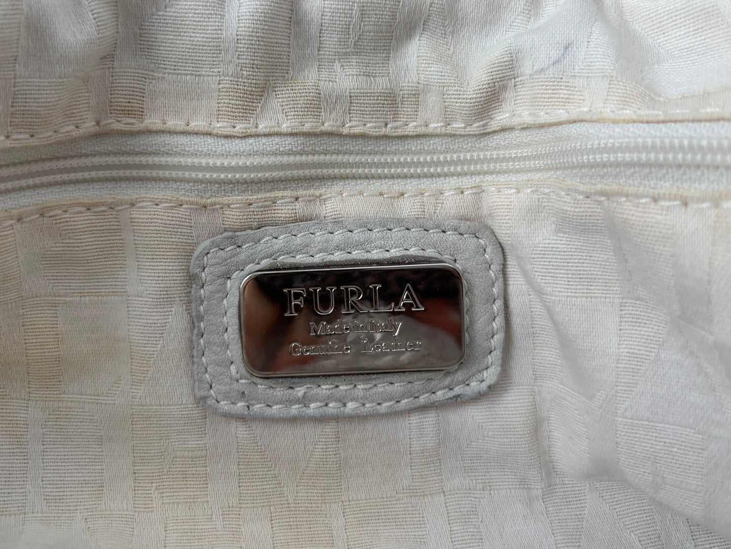 Furla white leather bag