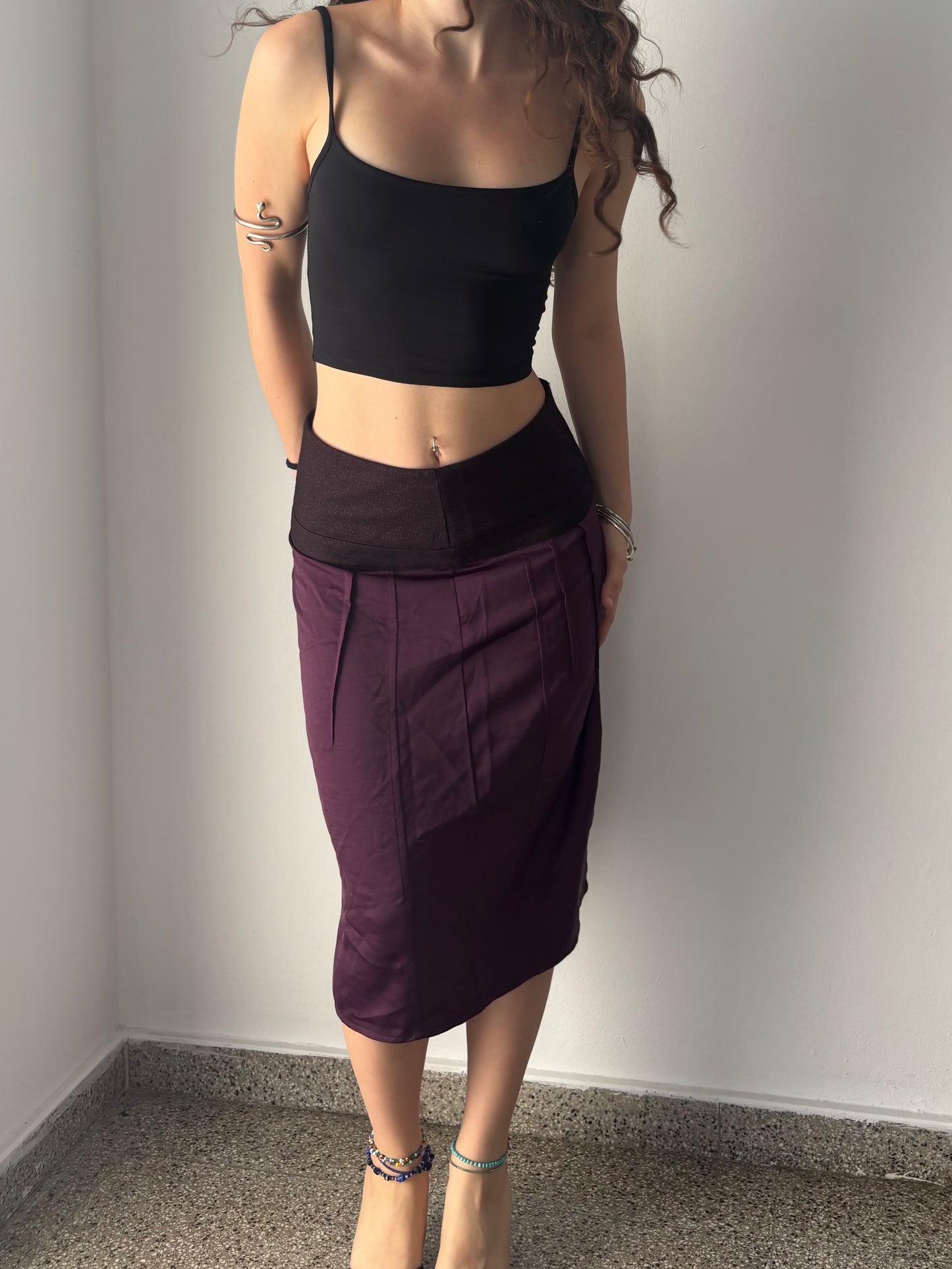 Benetton purple pencil skirt