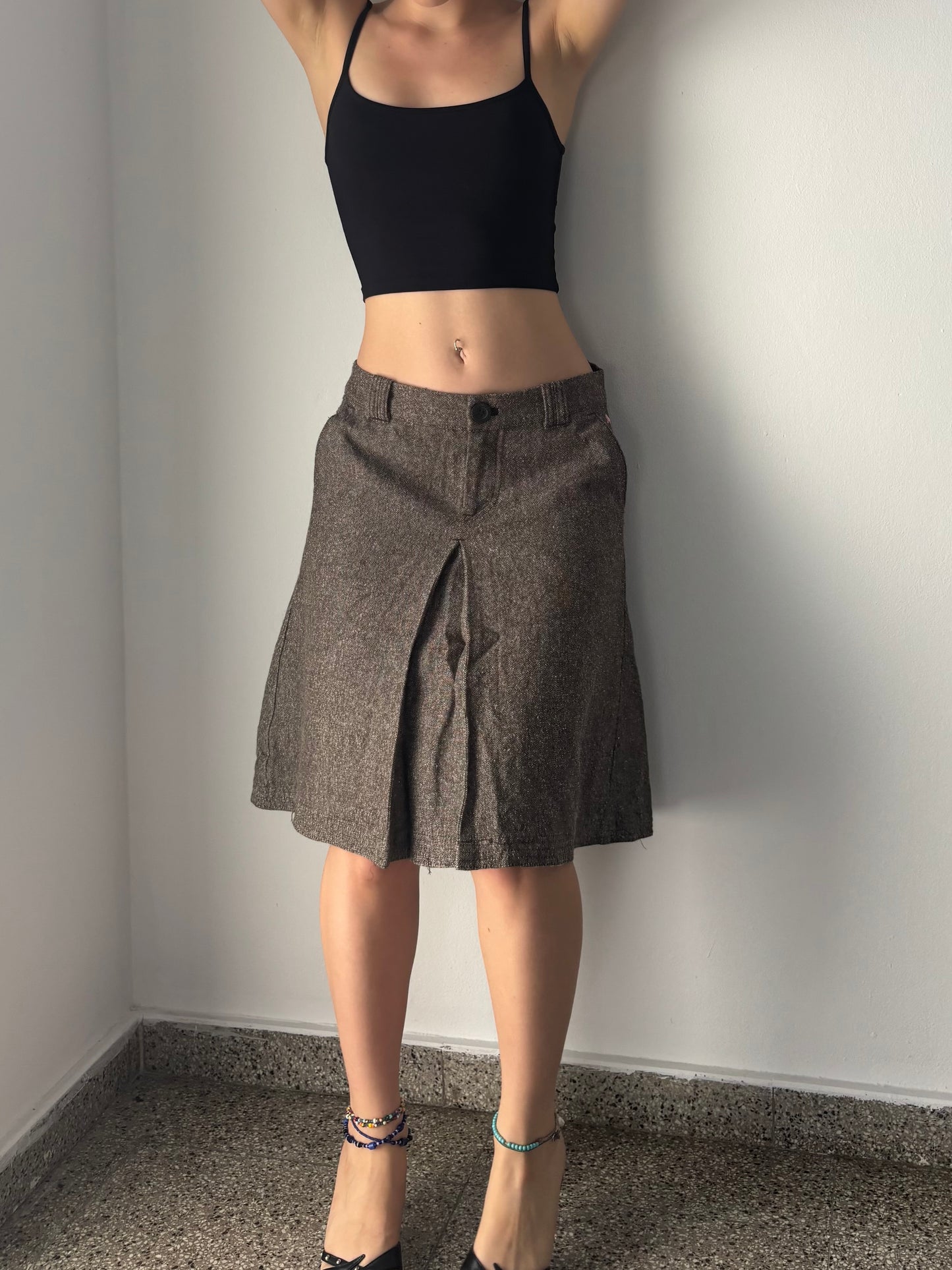 Brown midi skirt