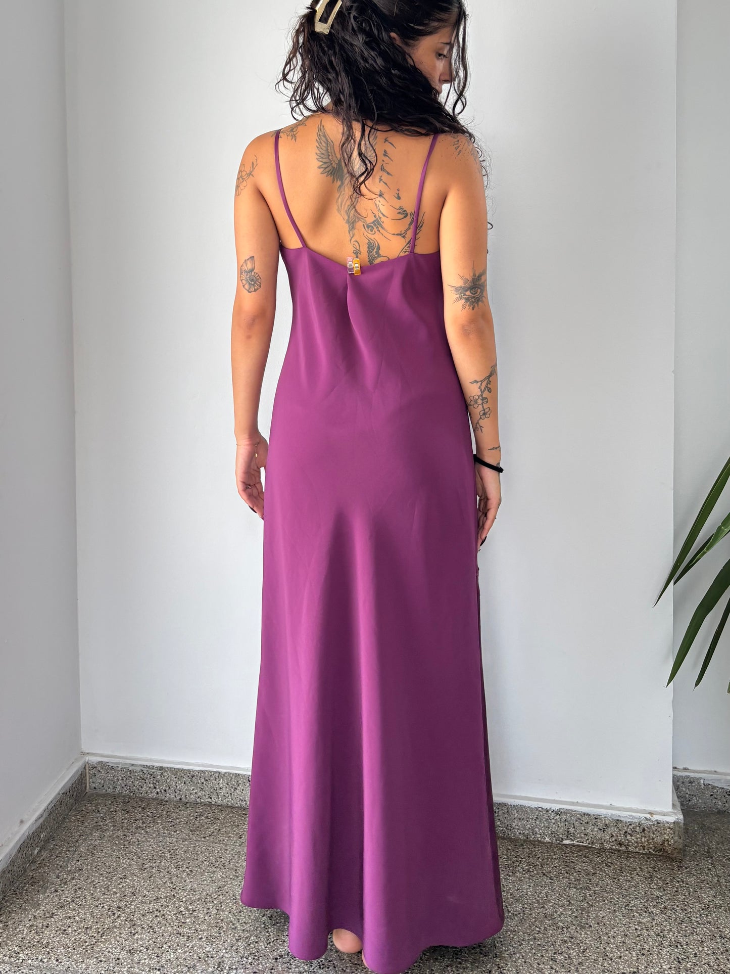 Vintage purple beaded evening gown