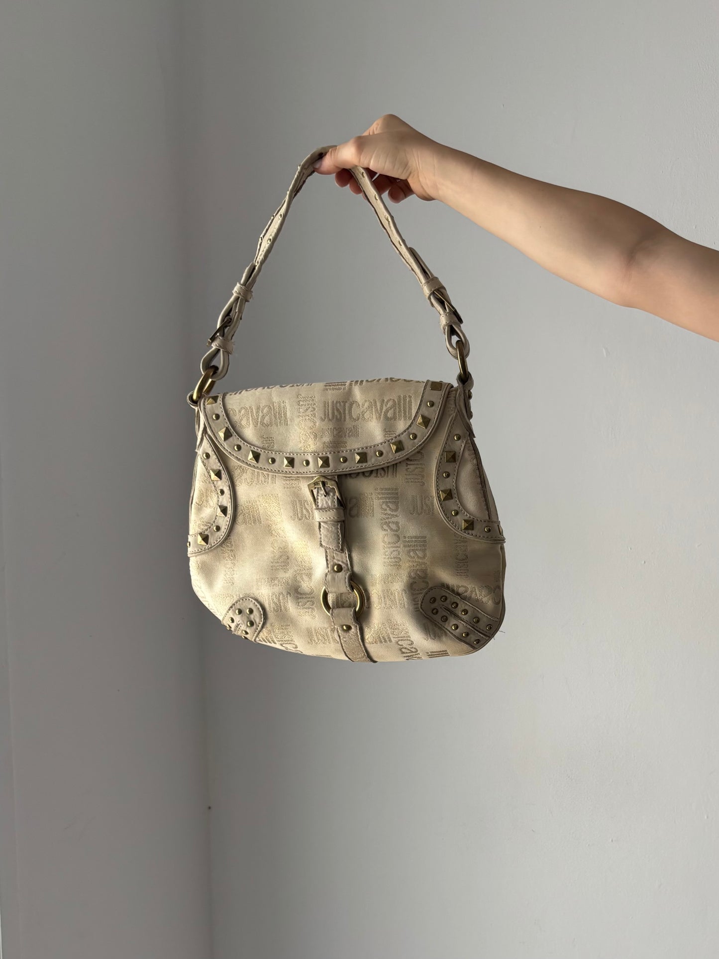 Just Cavalli cream & gold bag