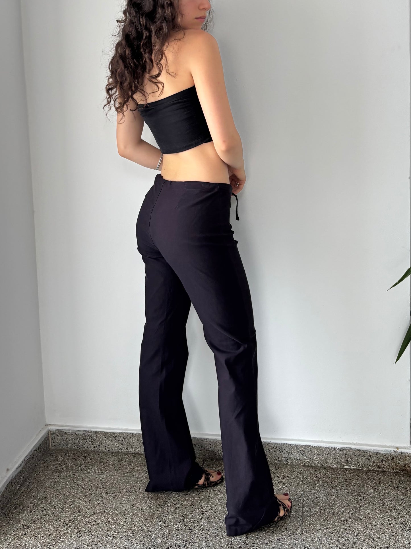 Purple pants with flare bottoms