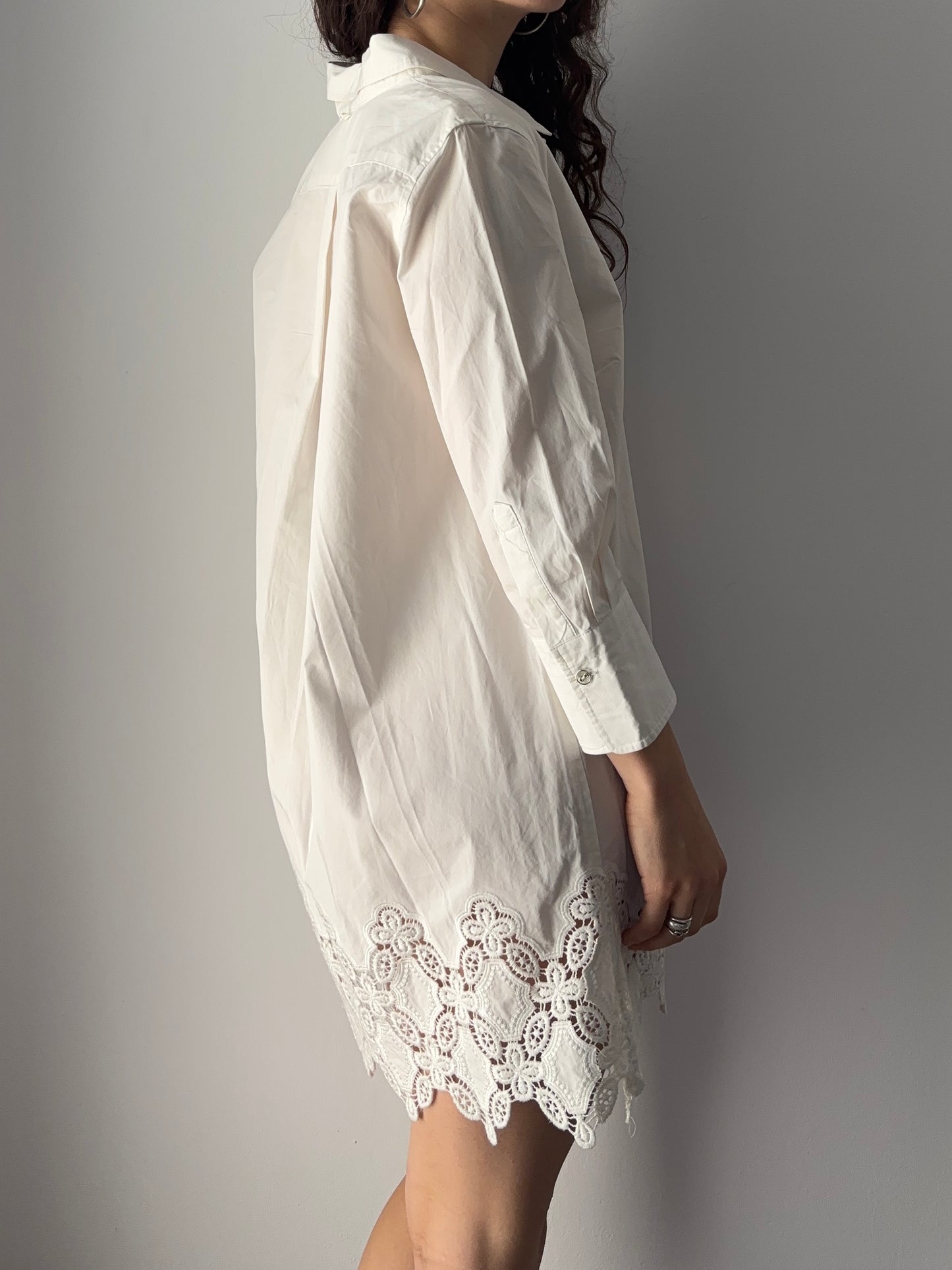 White shirt dress either lace timing