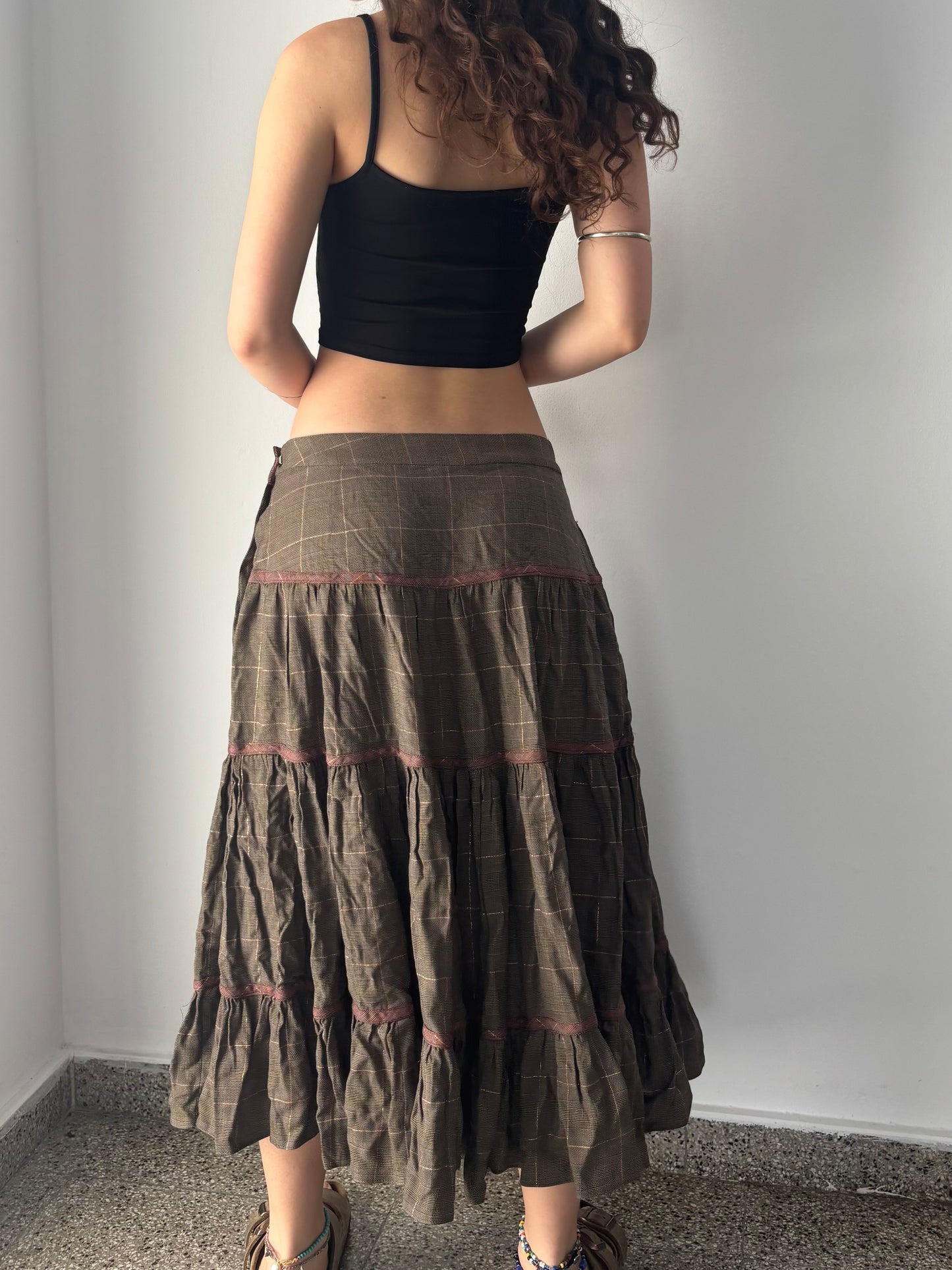 Dione Von Fustenberg brown skirt