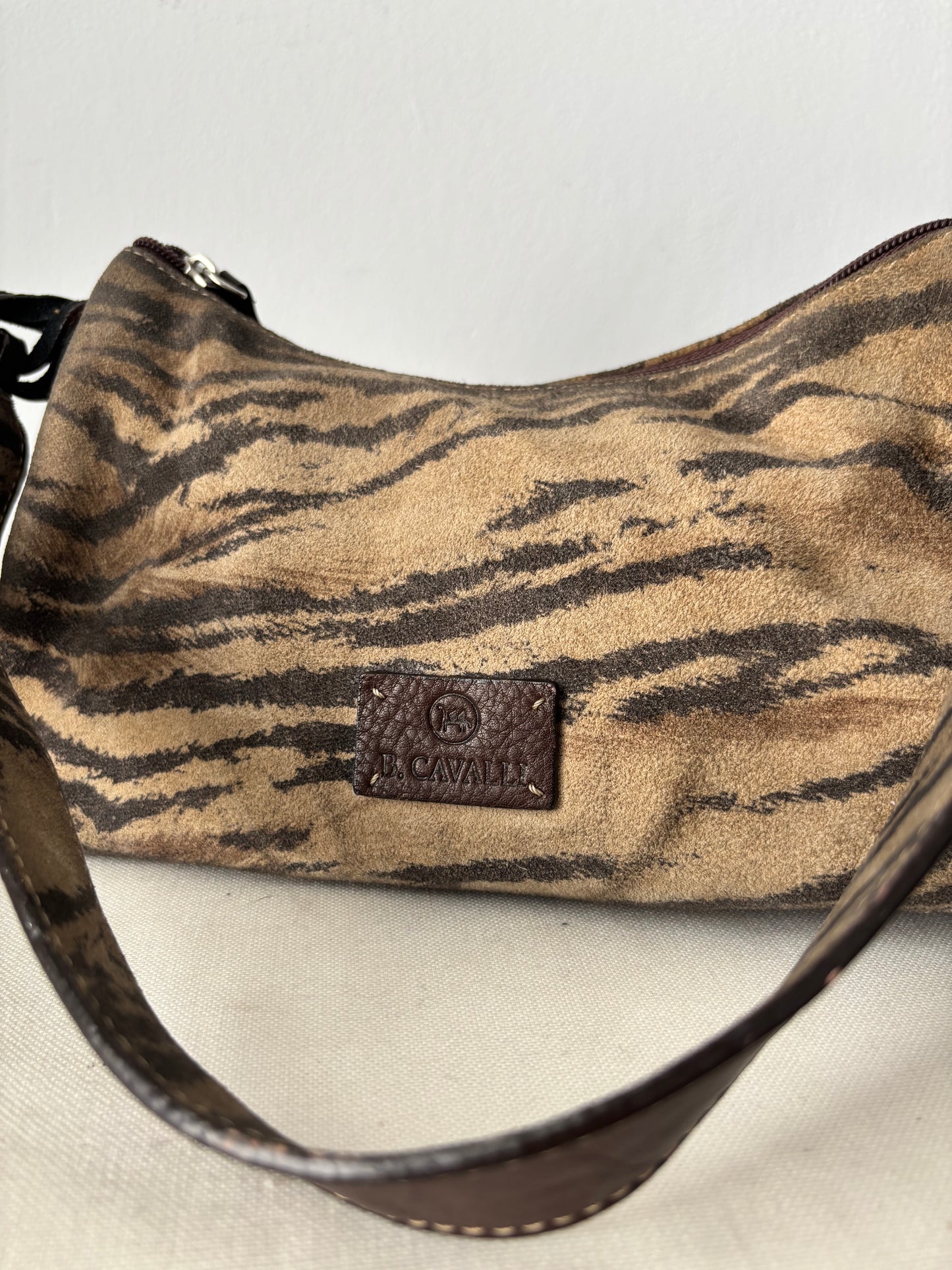B. Cavalli brown animal print bag