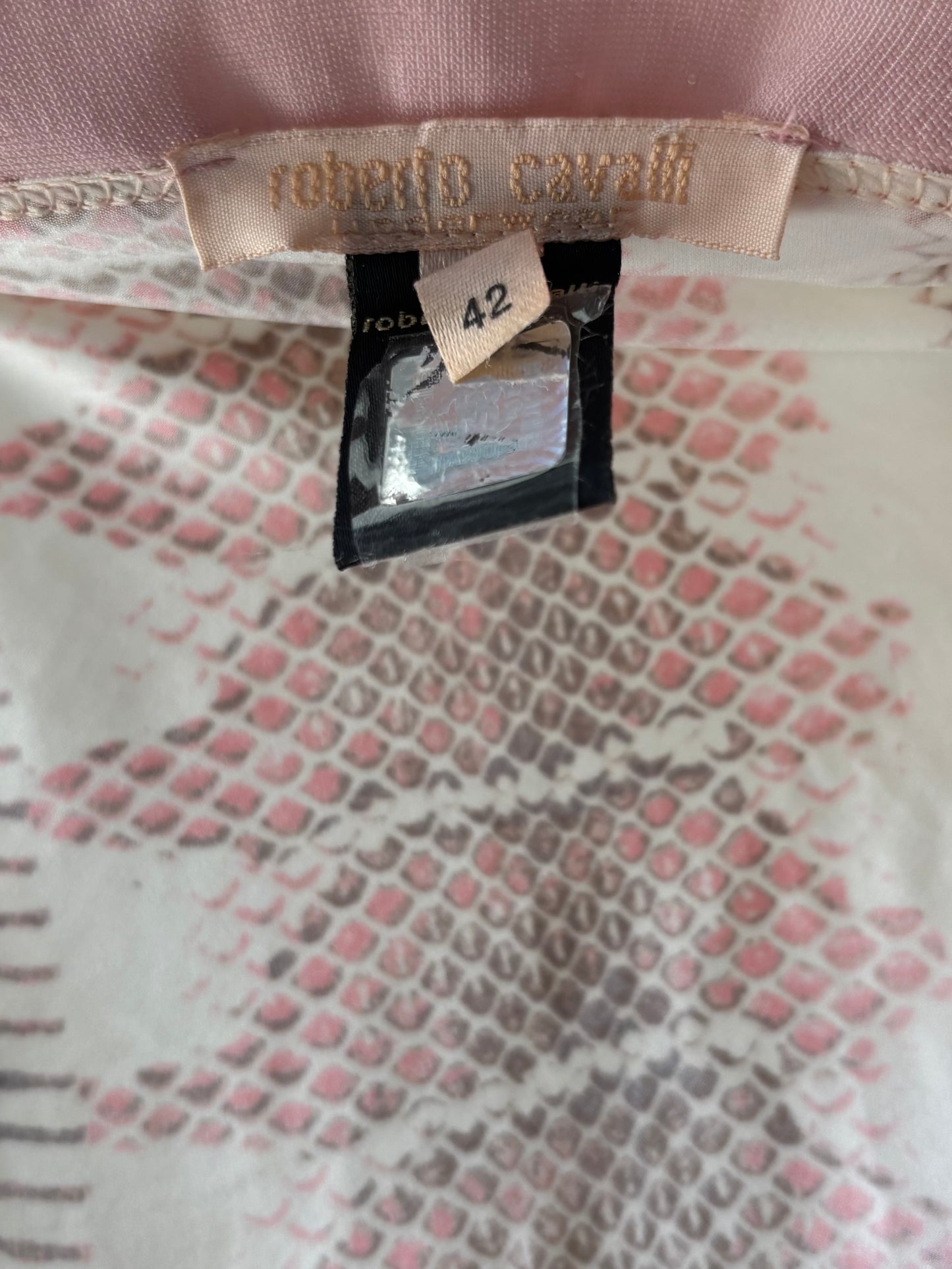 Roberto Cavalli pink snake print cami top