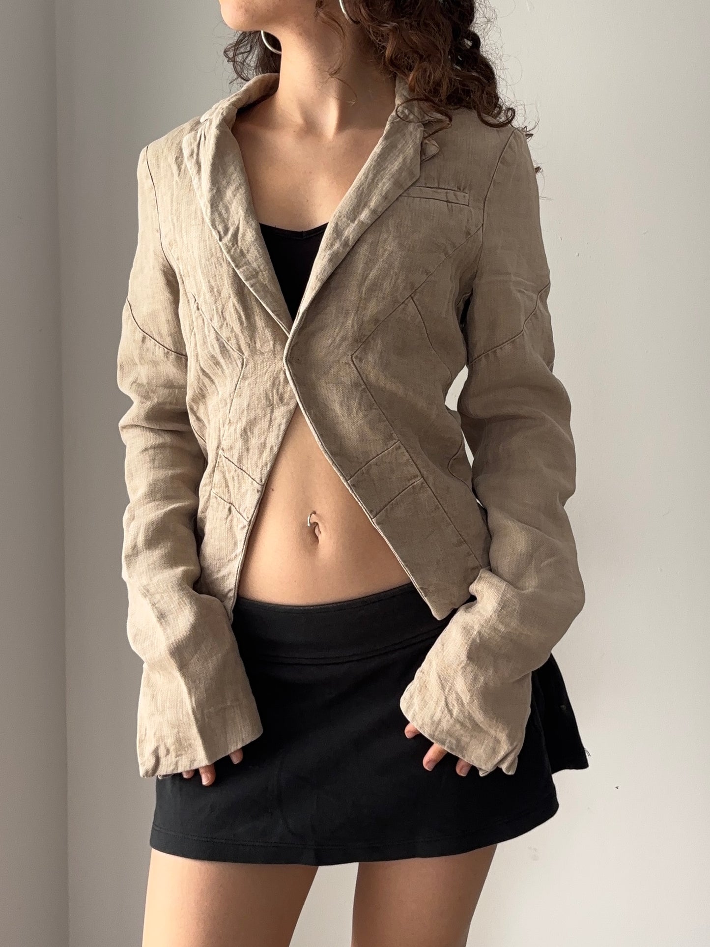 Linen beige blazer