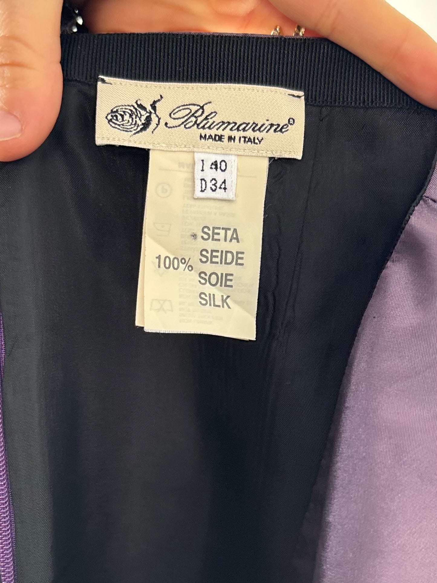 Blumarine purple silk mermaid skirt