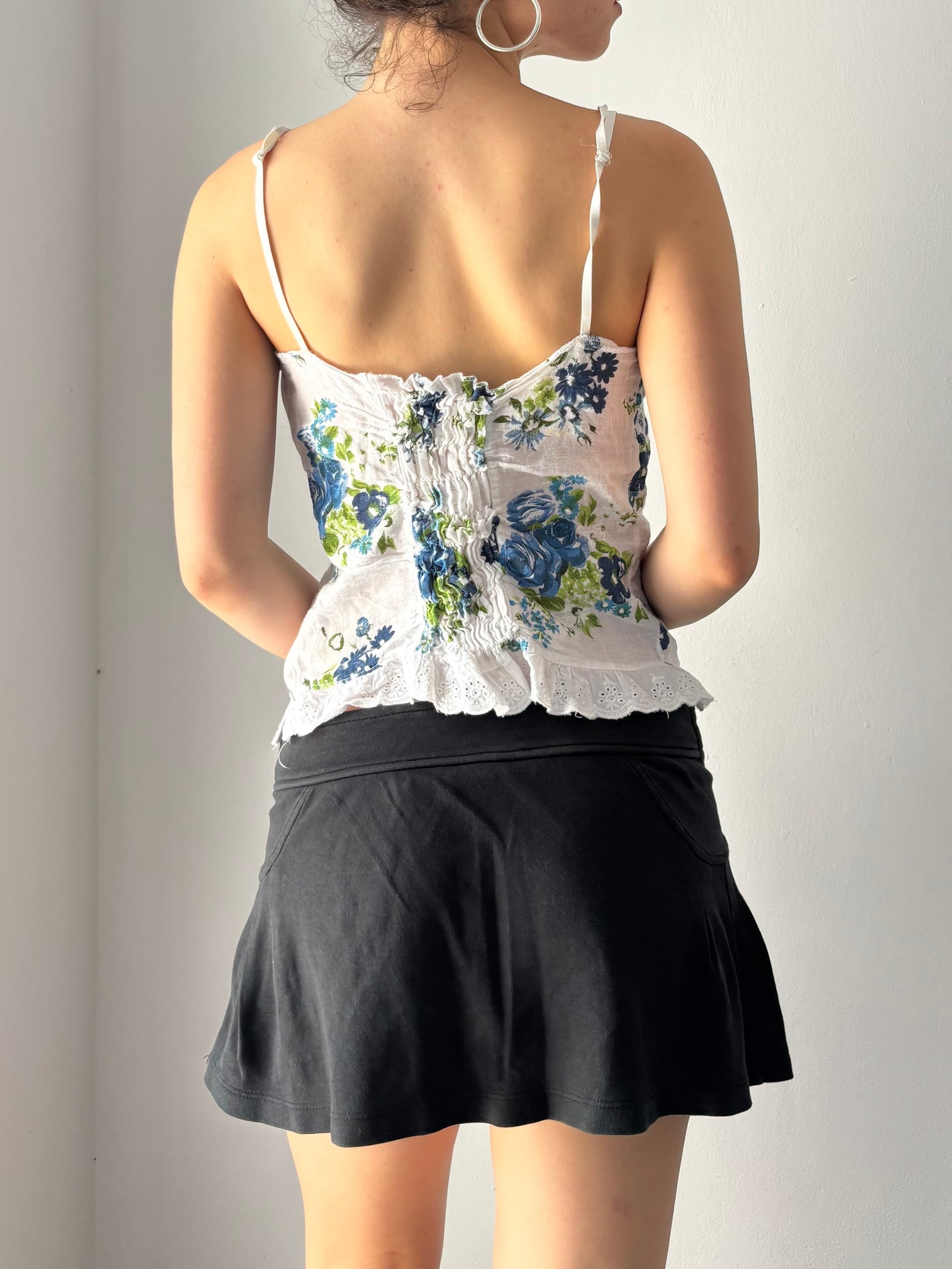 Linen floral tank top