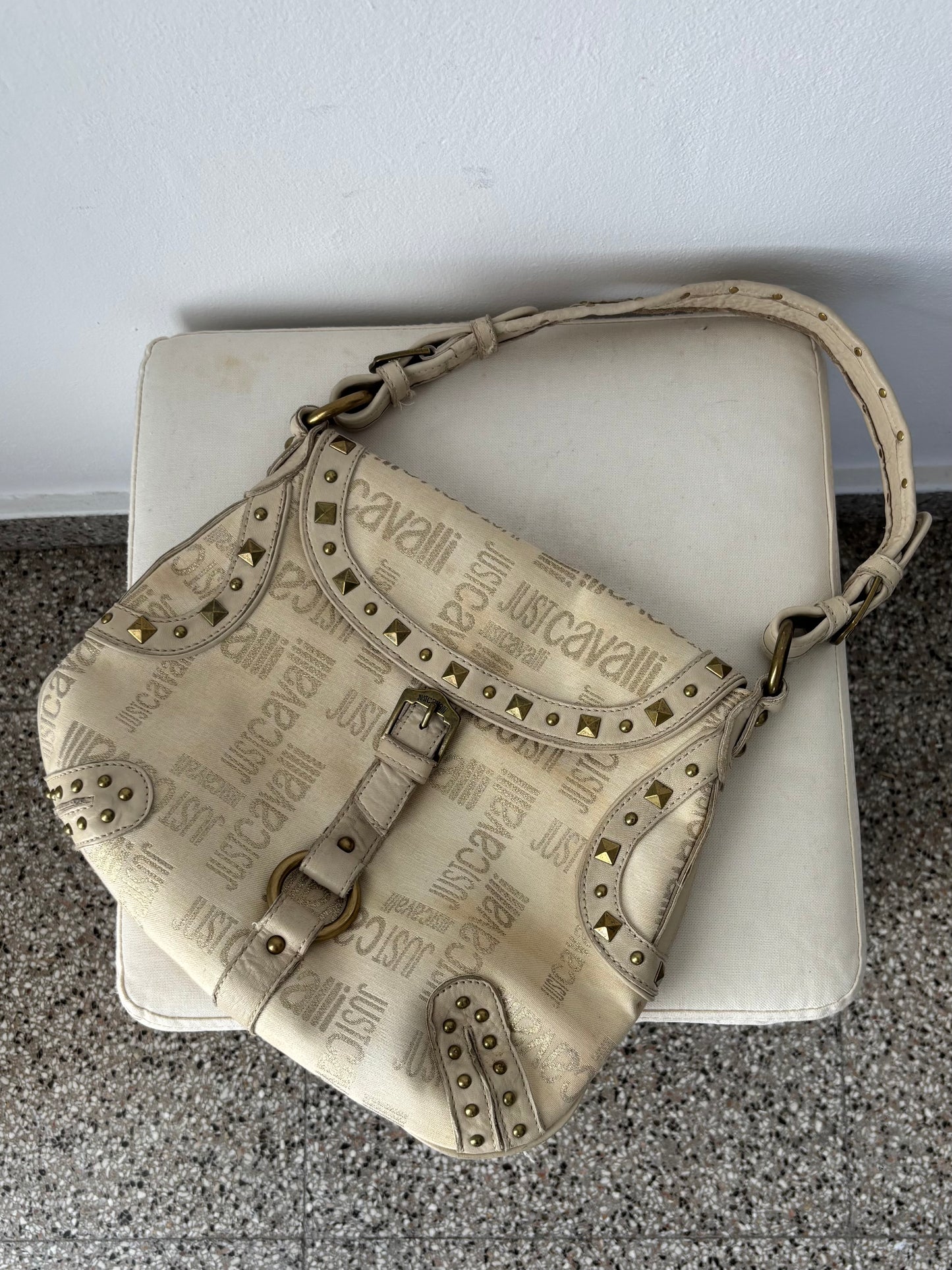 Just Cavalli cream & gold bag