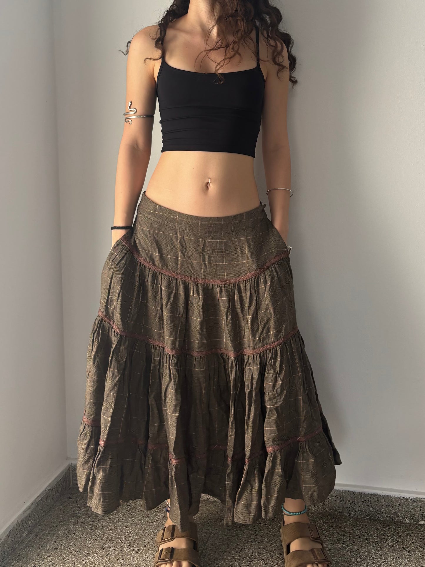 Dione Von Fustenberg brown skirt