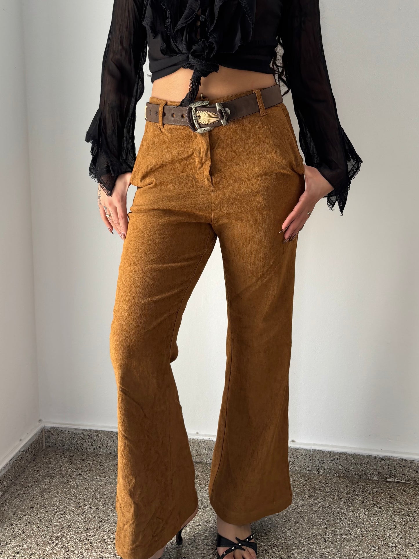 Brown high waist bell bottoms