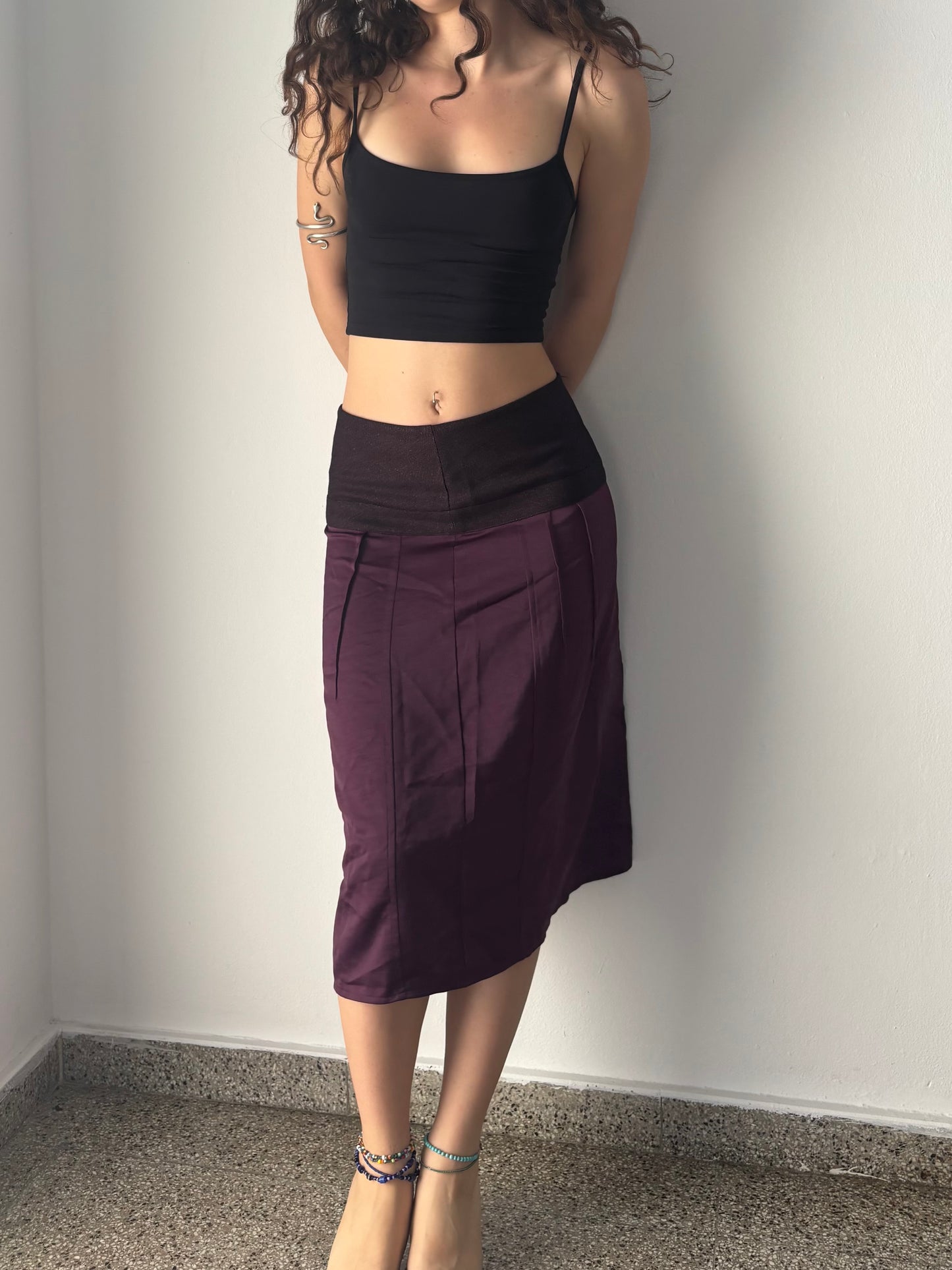 Benetton purple pencil skirt