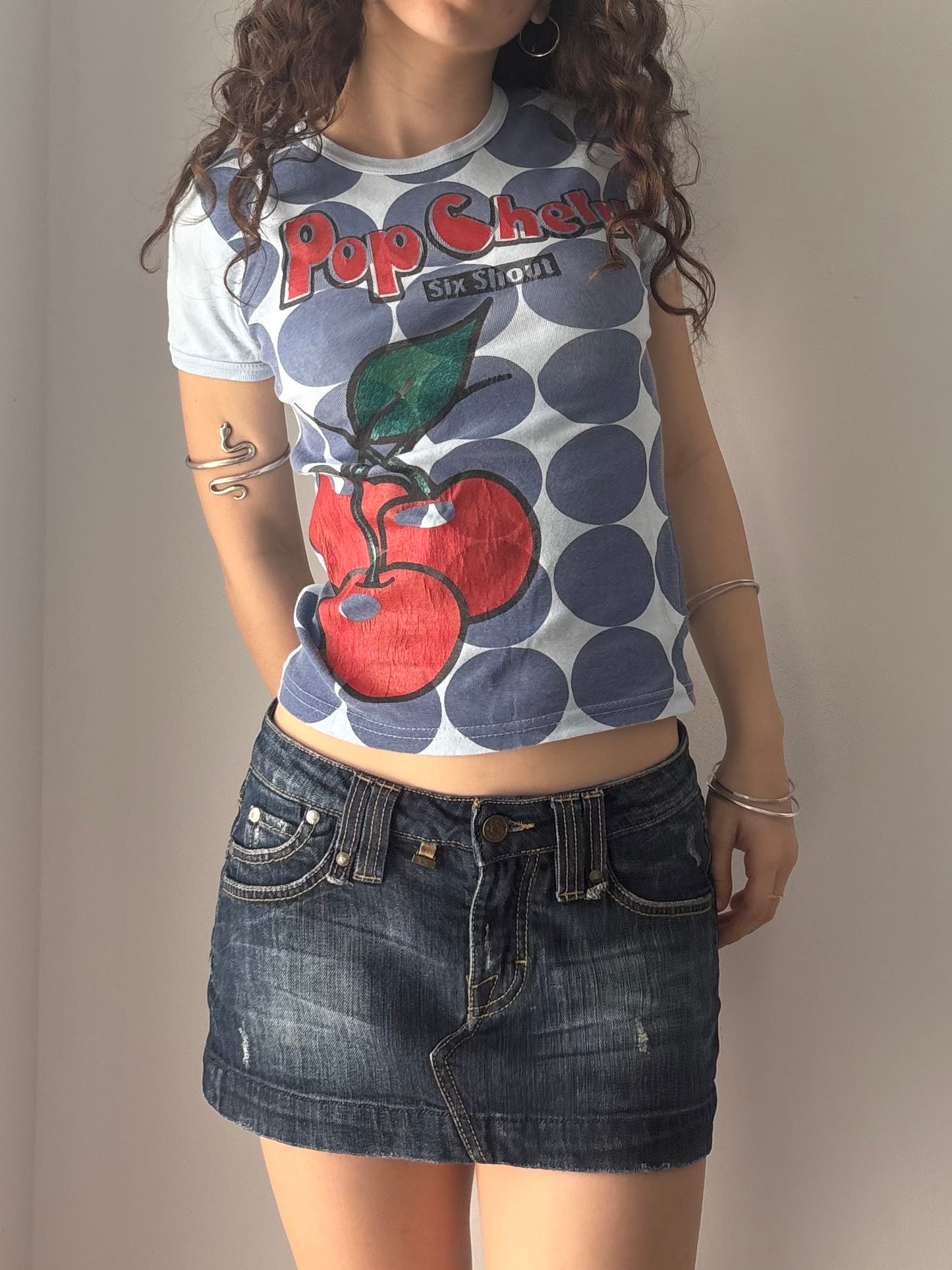 Y2K cherry baby tee