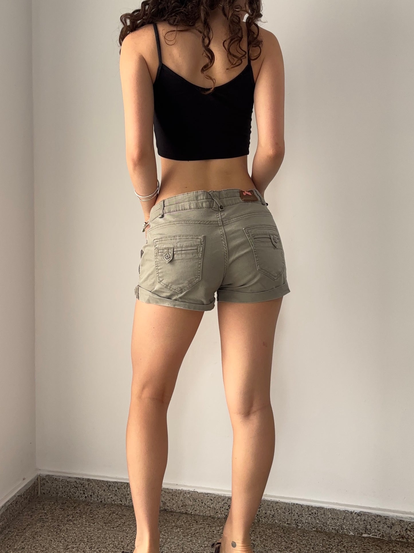 Green cargo shorts