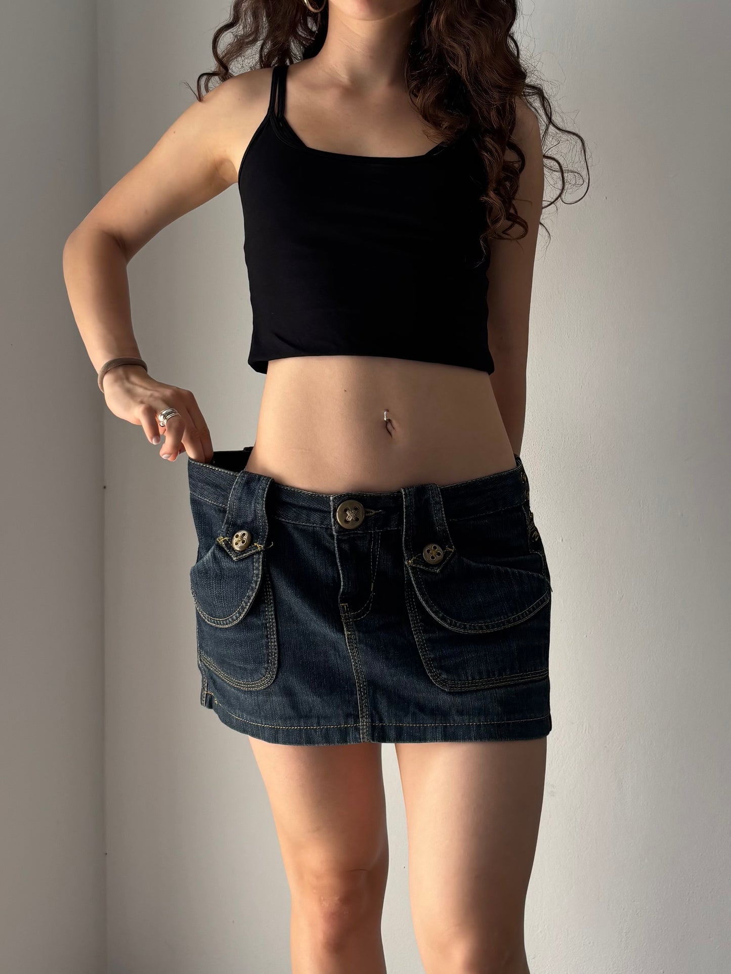 Low waist denim skirt