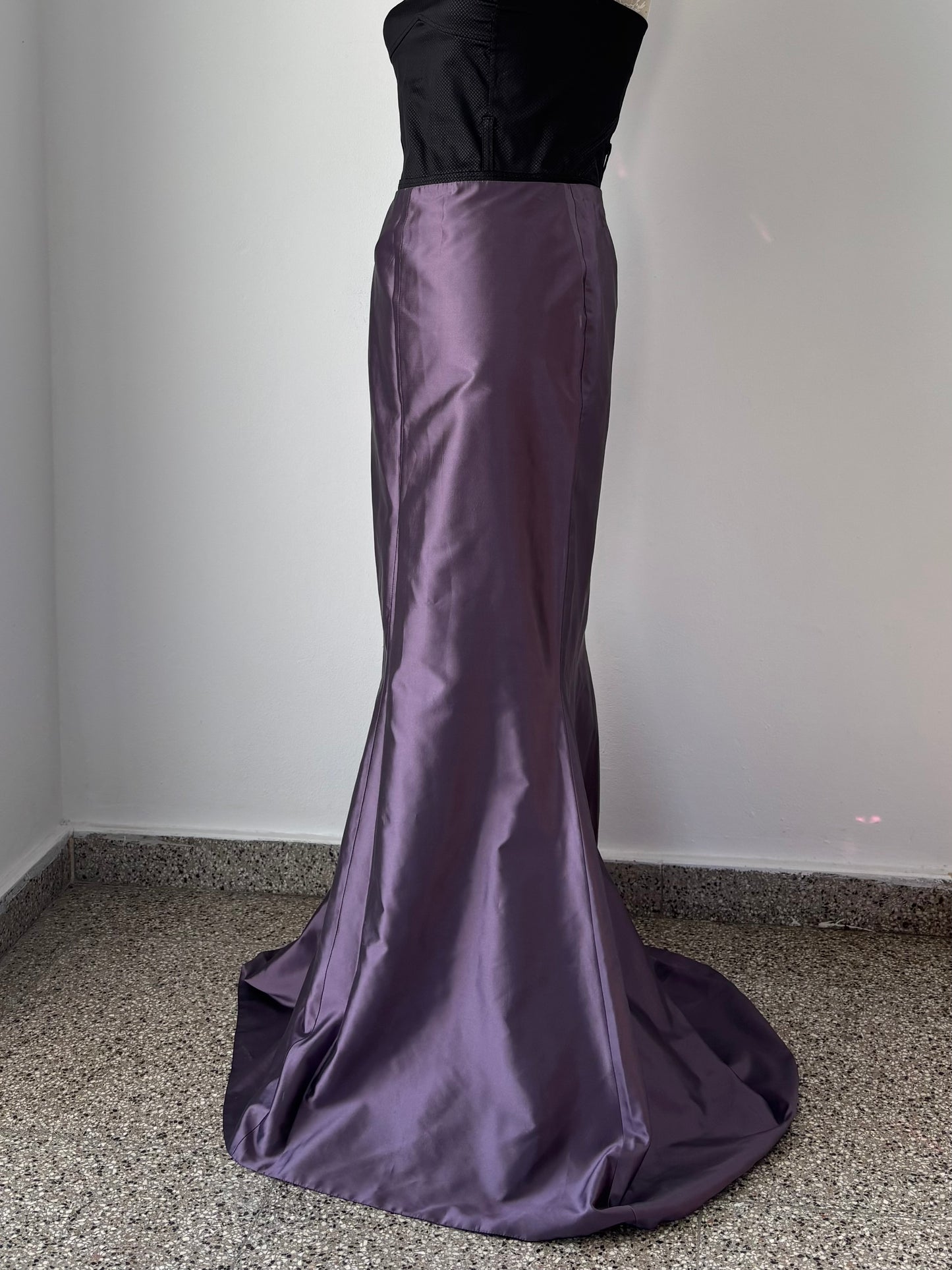 Blumarine purple silk mermaid skirt