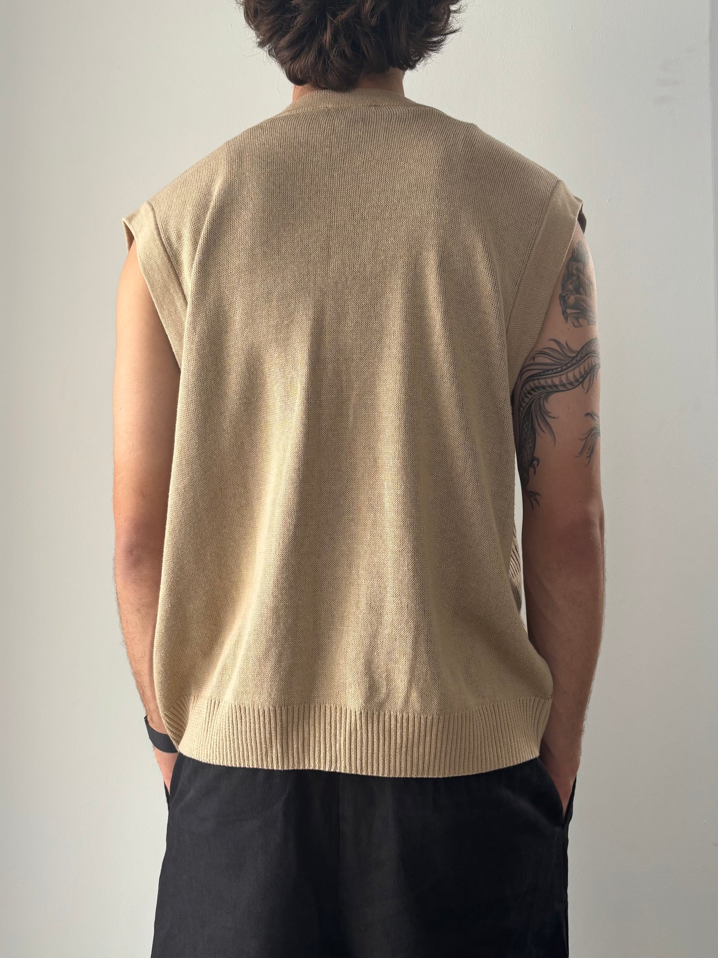 Beige sweater vest