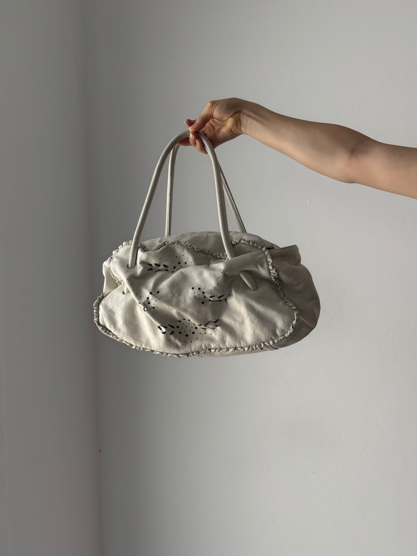 Furla white leather bag