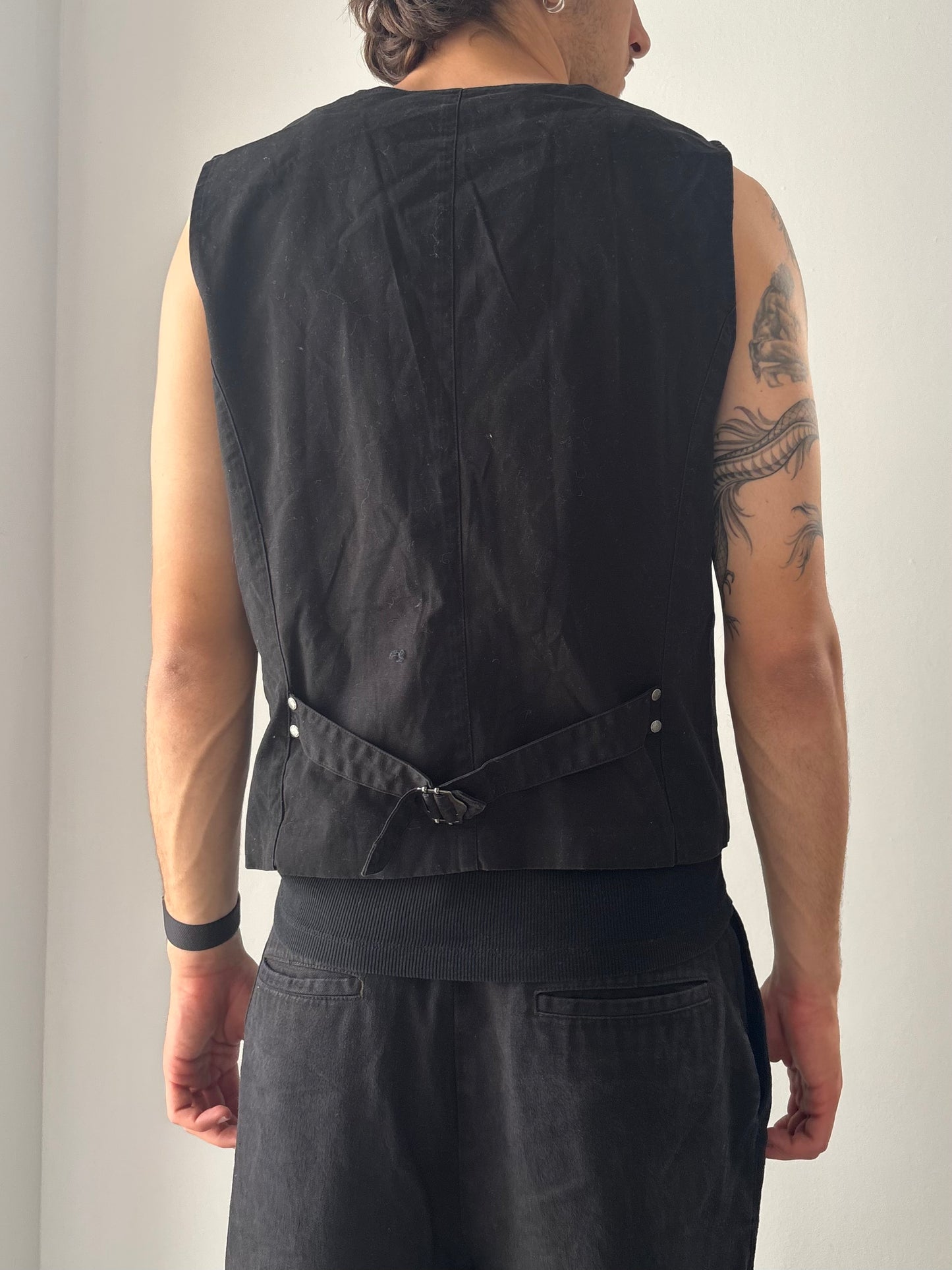 Black pinstriped vest