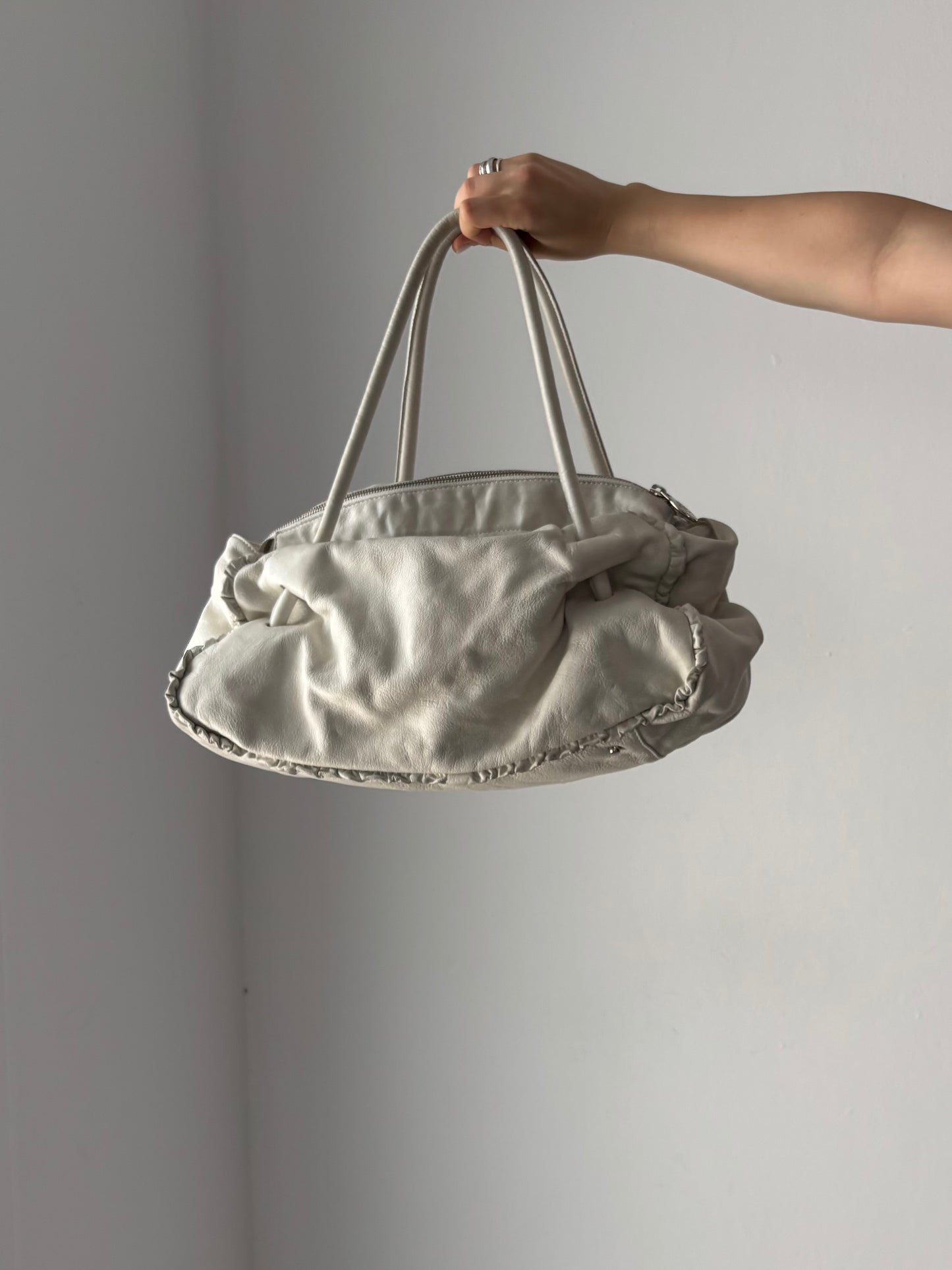 Furla white leather bag