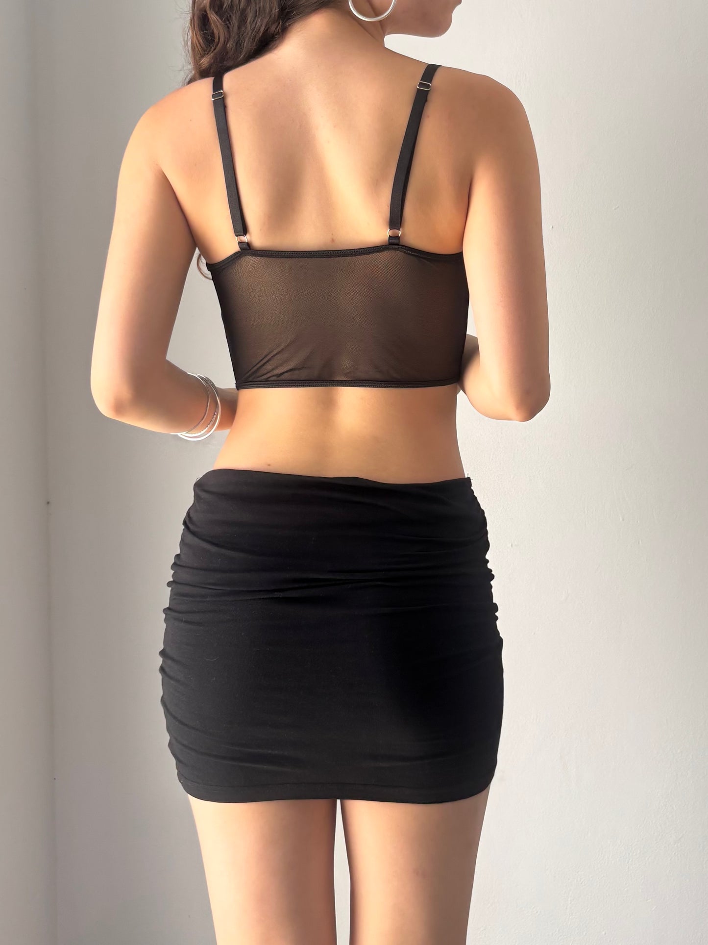 Black lace corset top