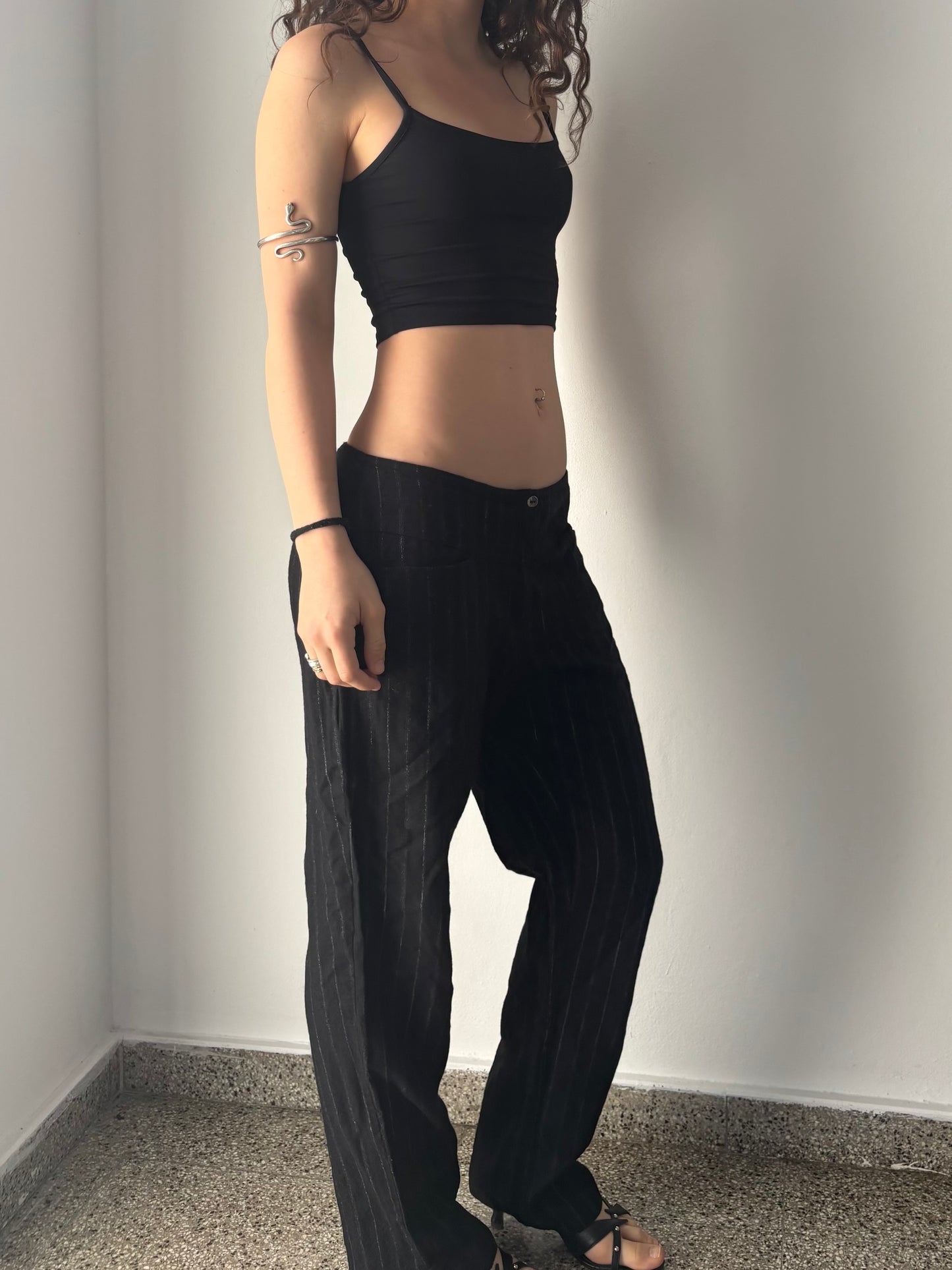 Black striped pants