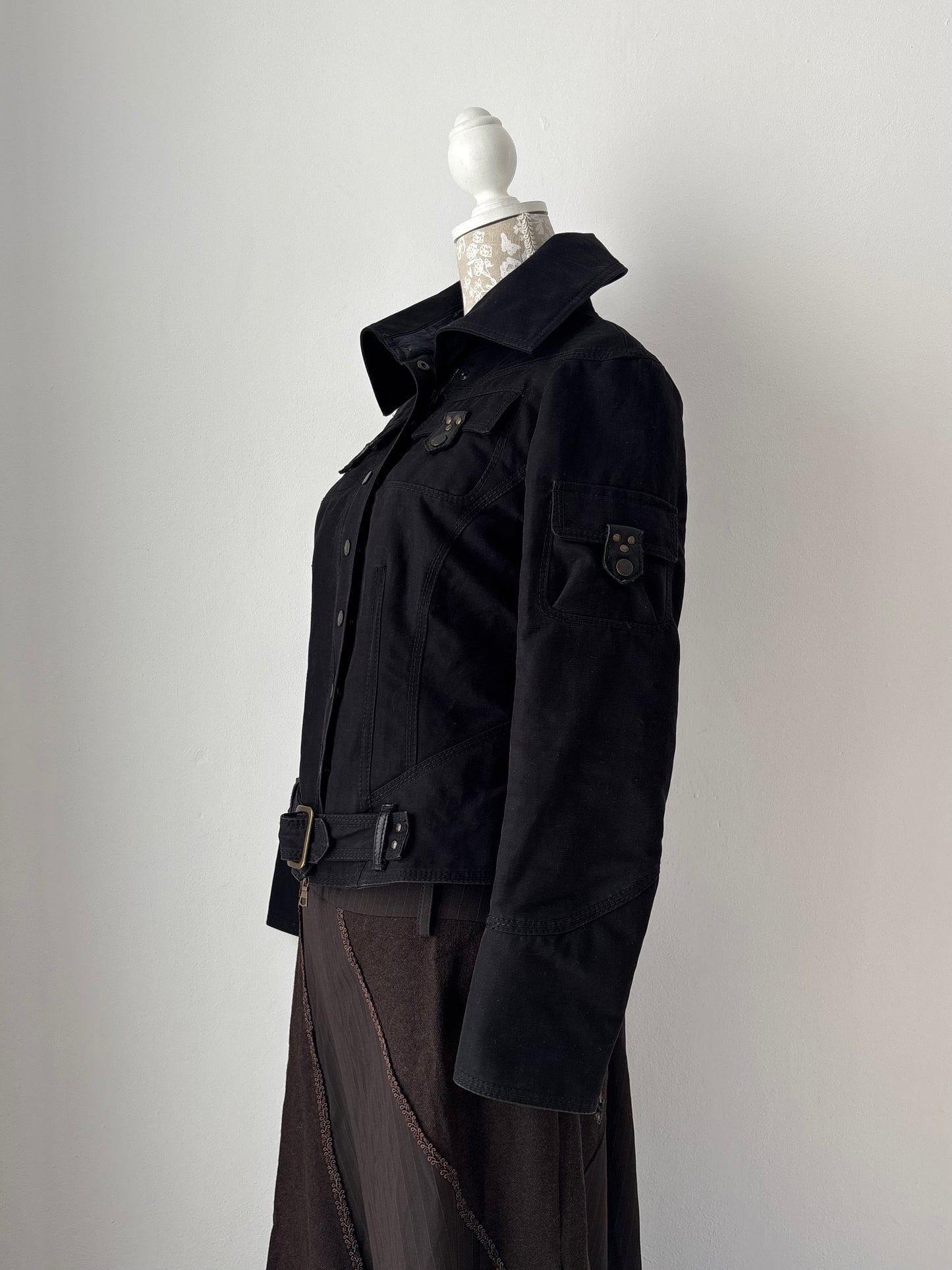 Massimo Rebecchi black jacket with buckle detail