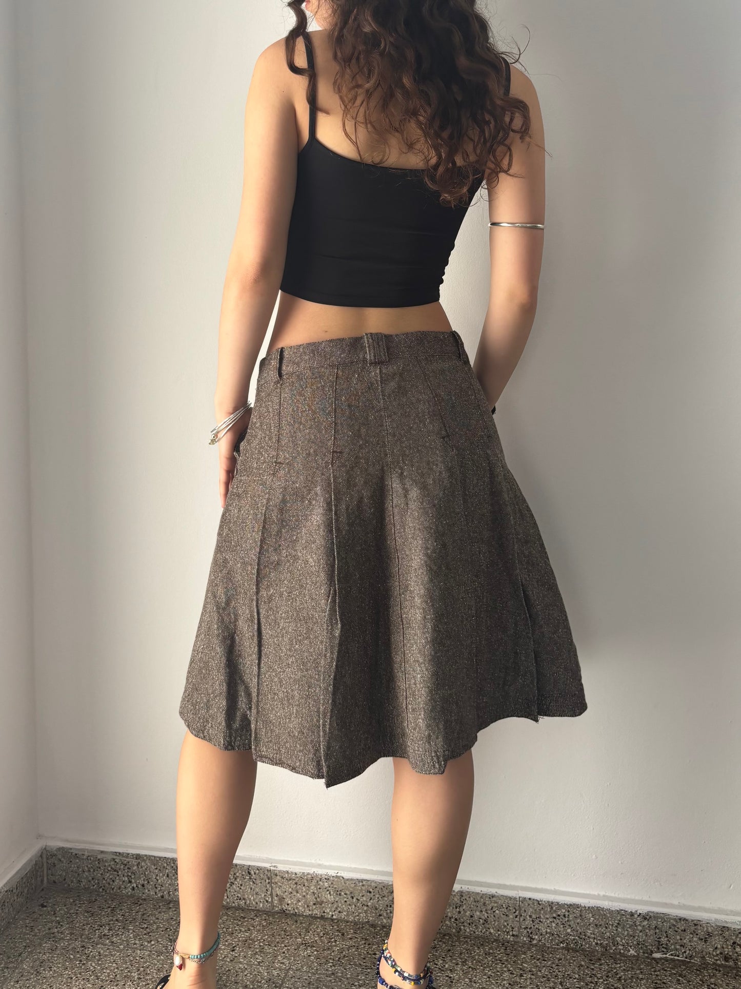 Brown midi skirt