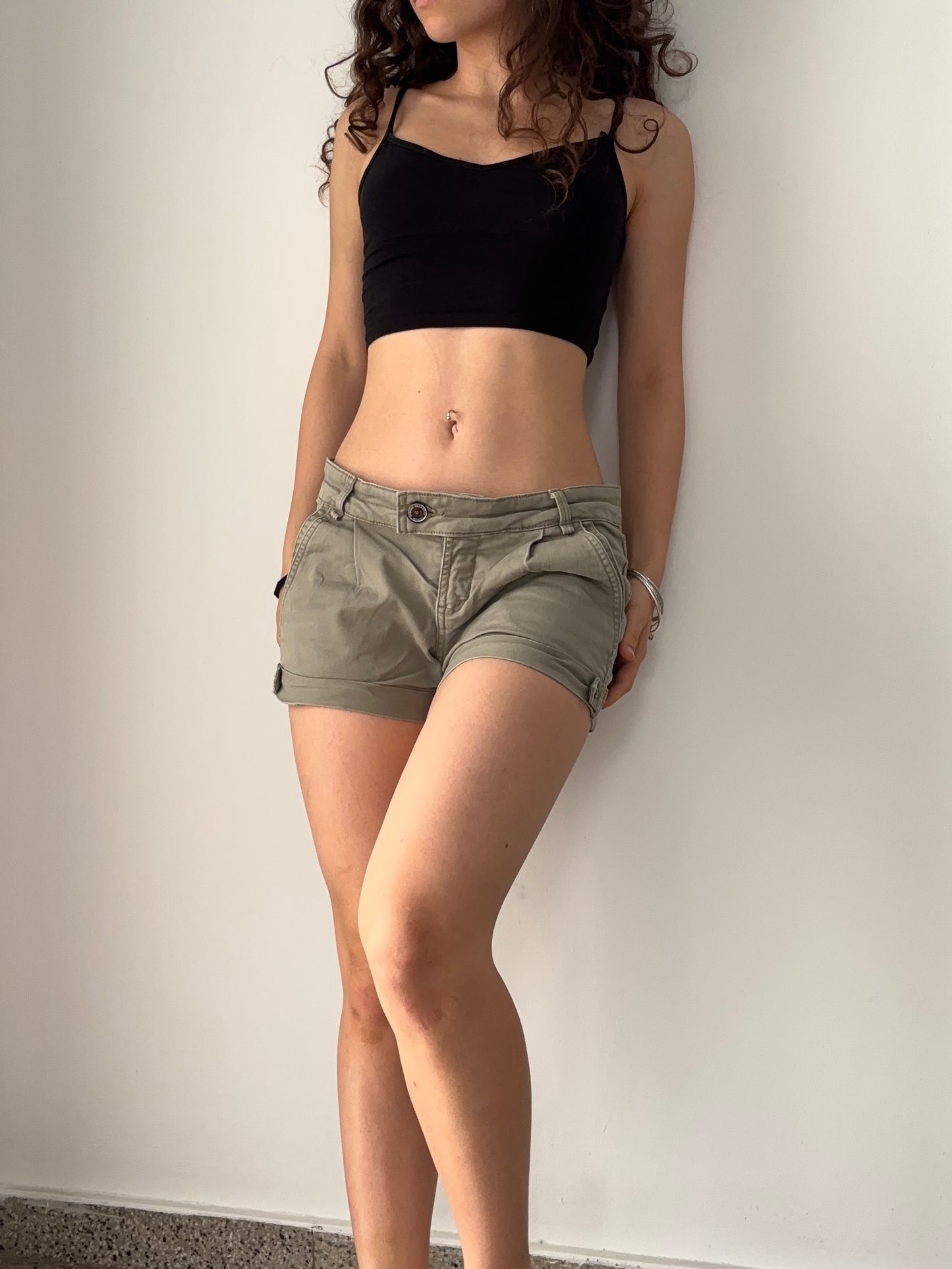 Green cargo shorts