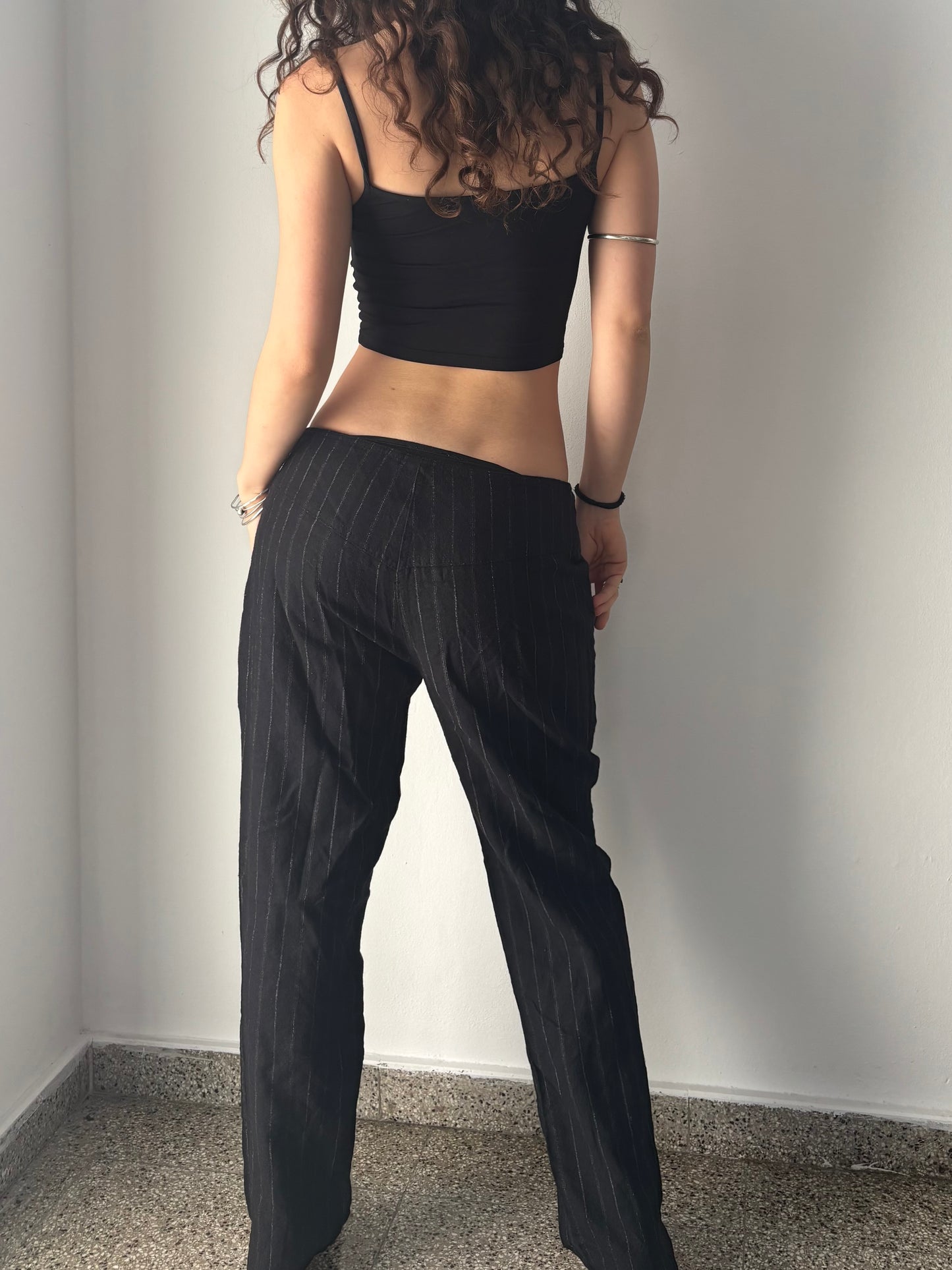 Black striped pants