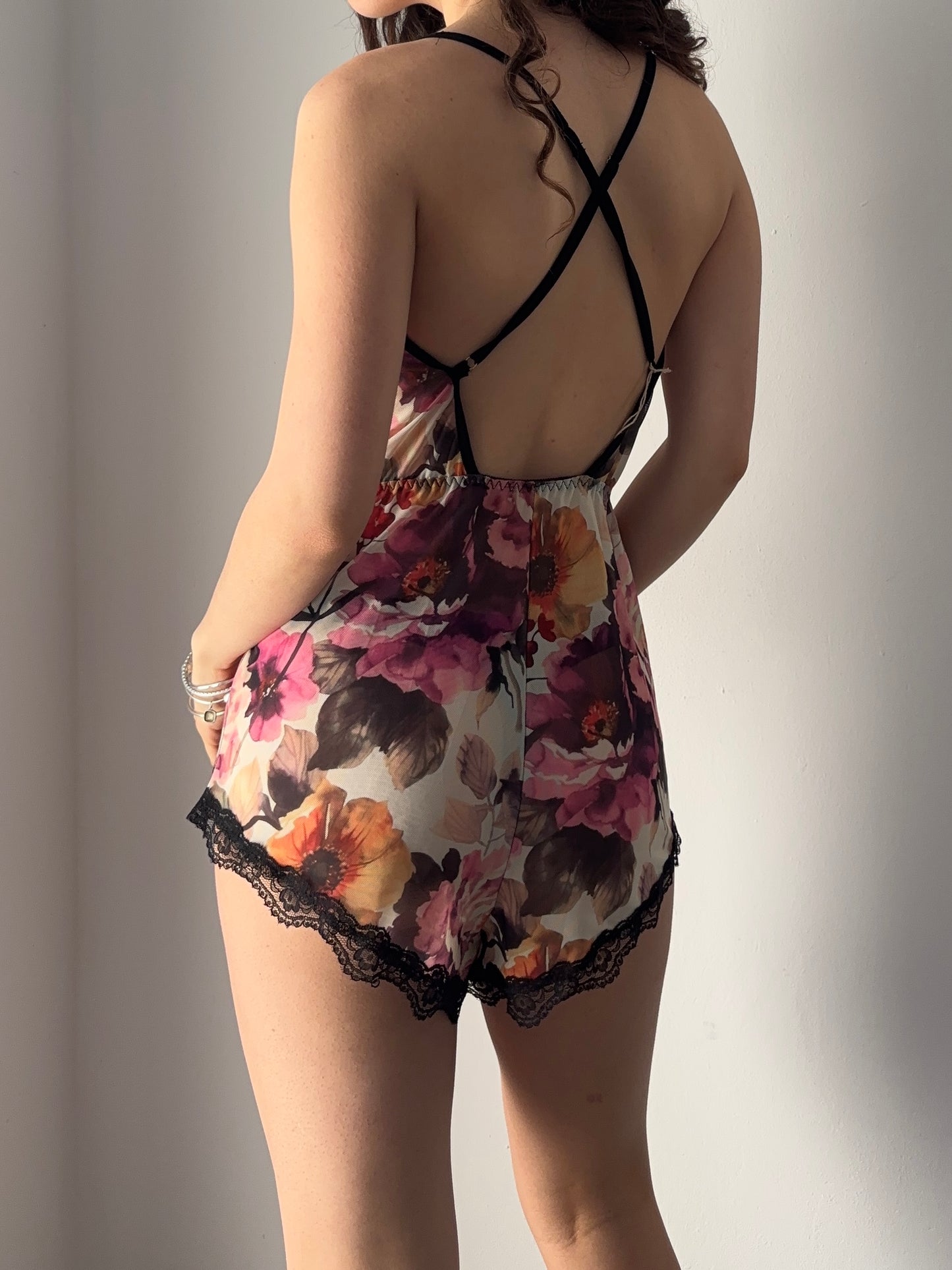 Floral nighty with lace