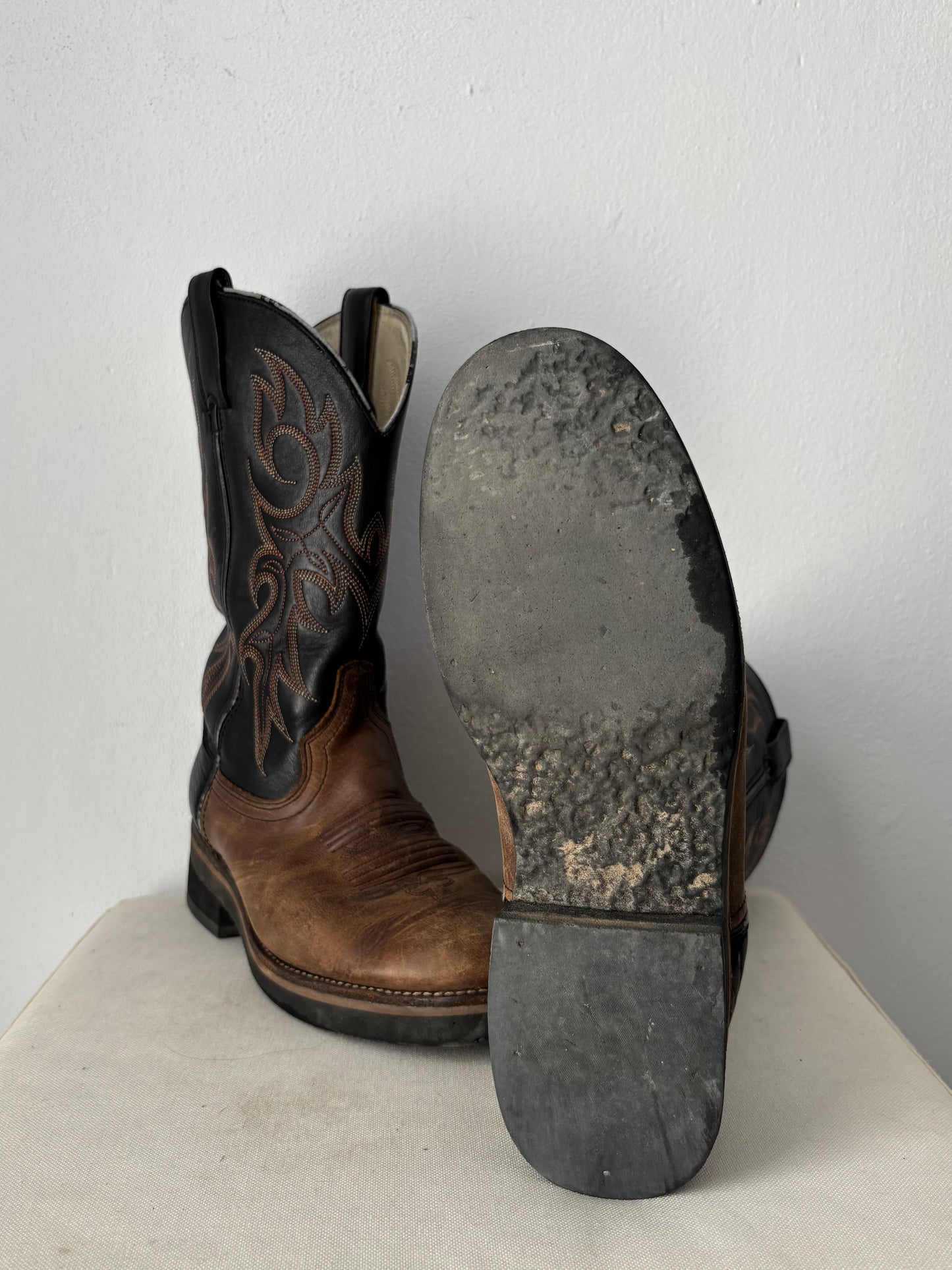 Leather cowboy boots