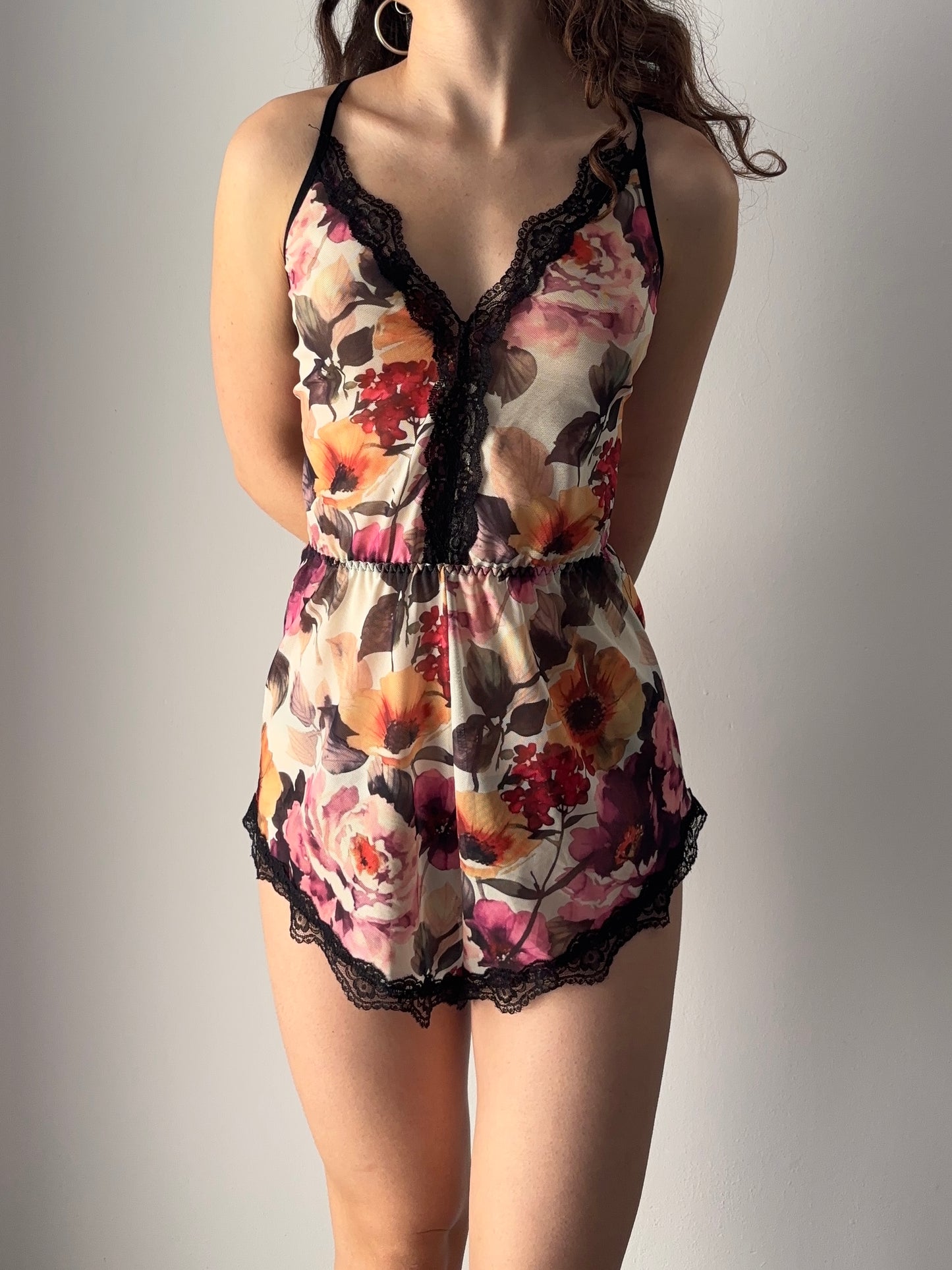 Floral nighty with lace