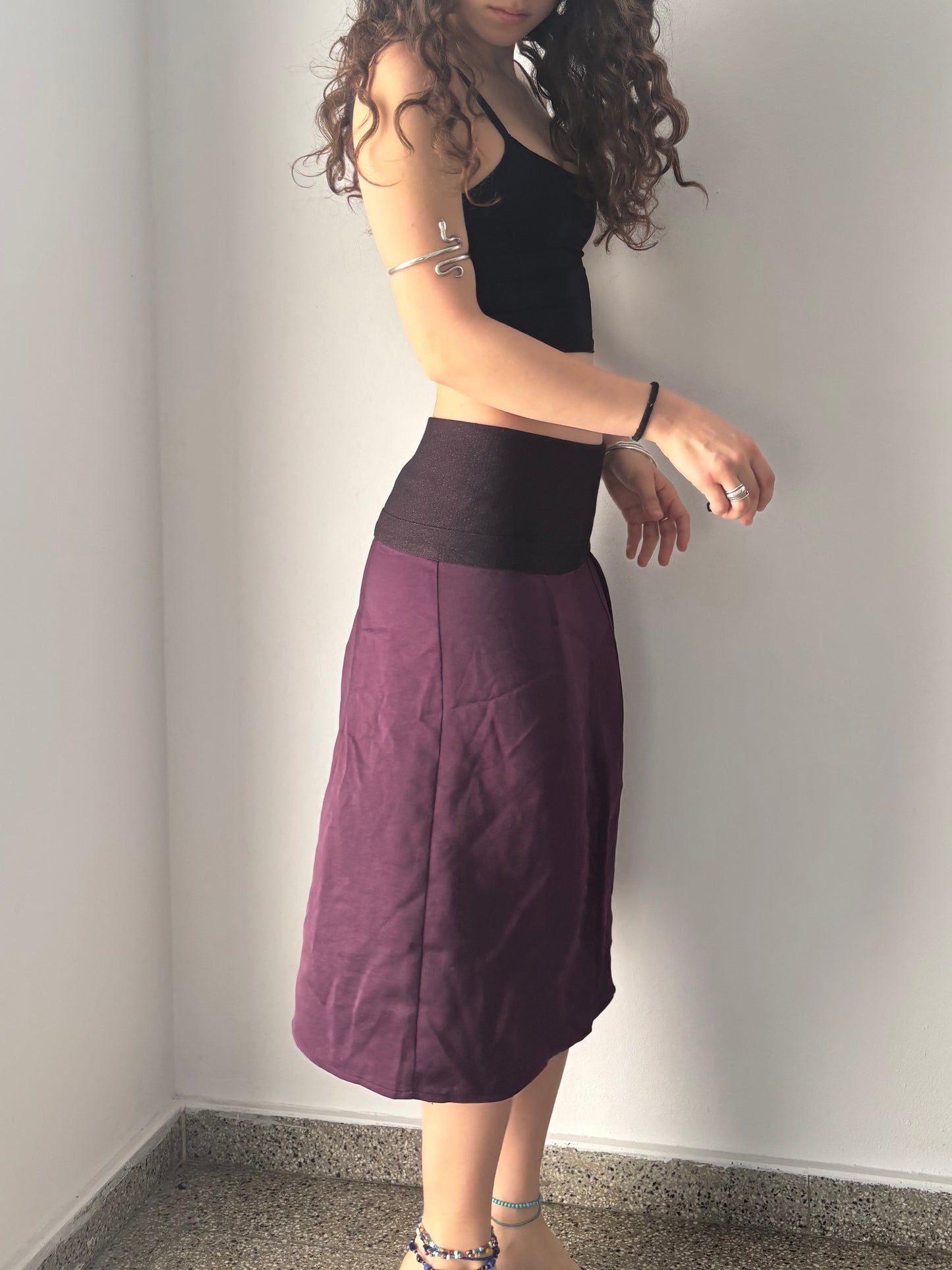 Benetton purple pencil skirt