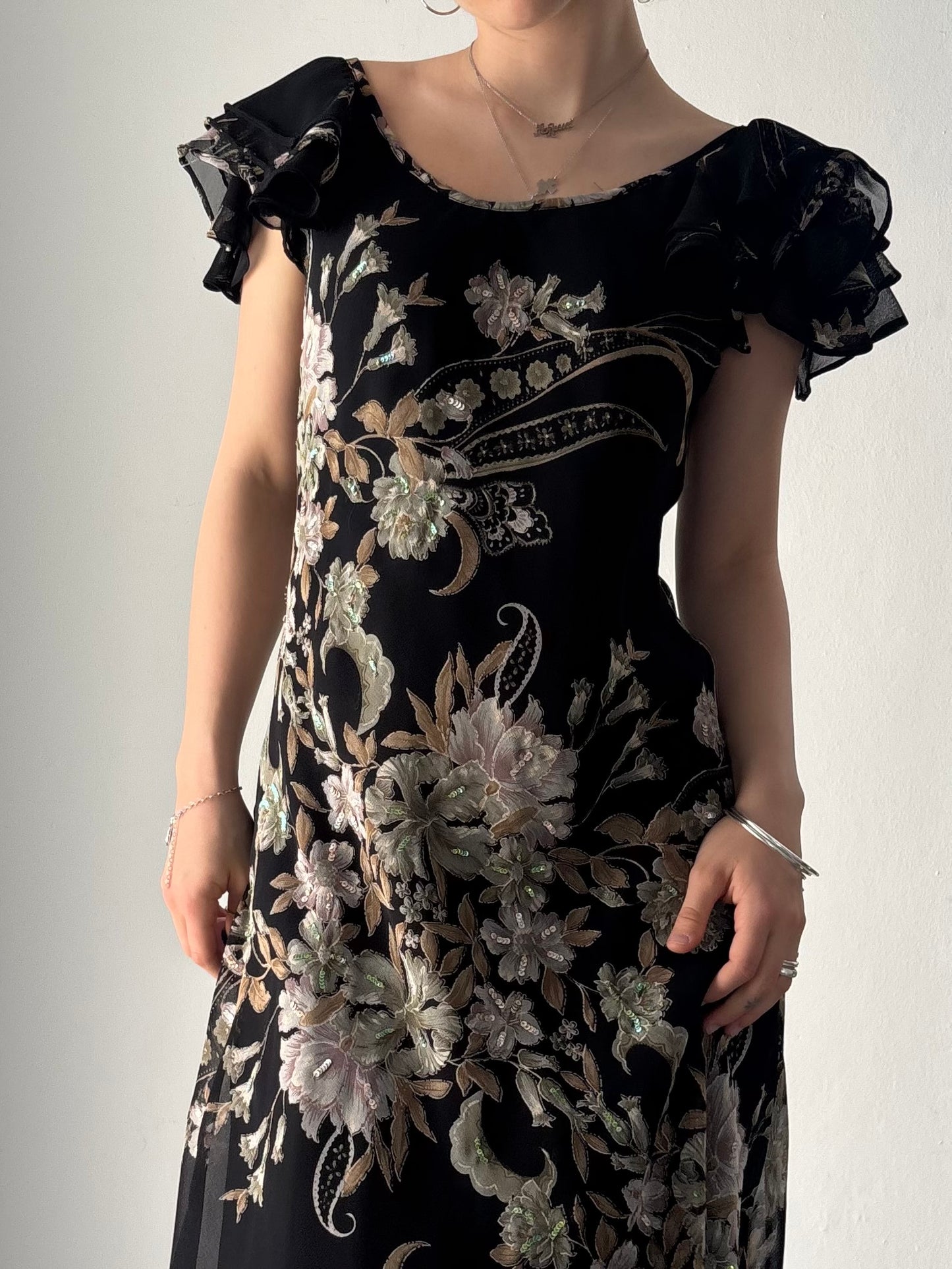 Black floral fairy dress