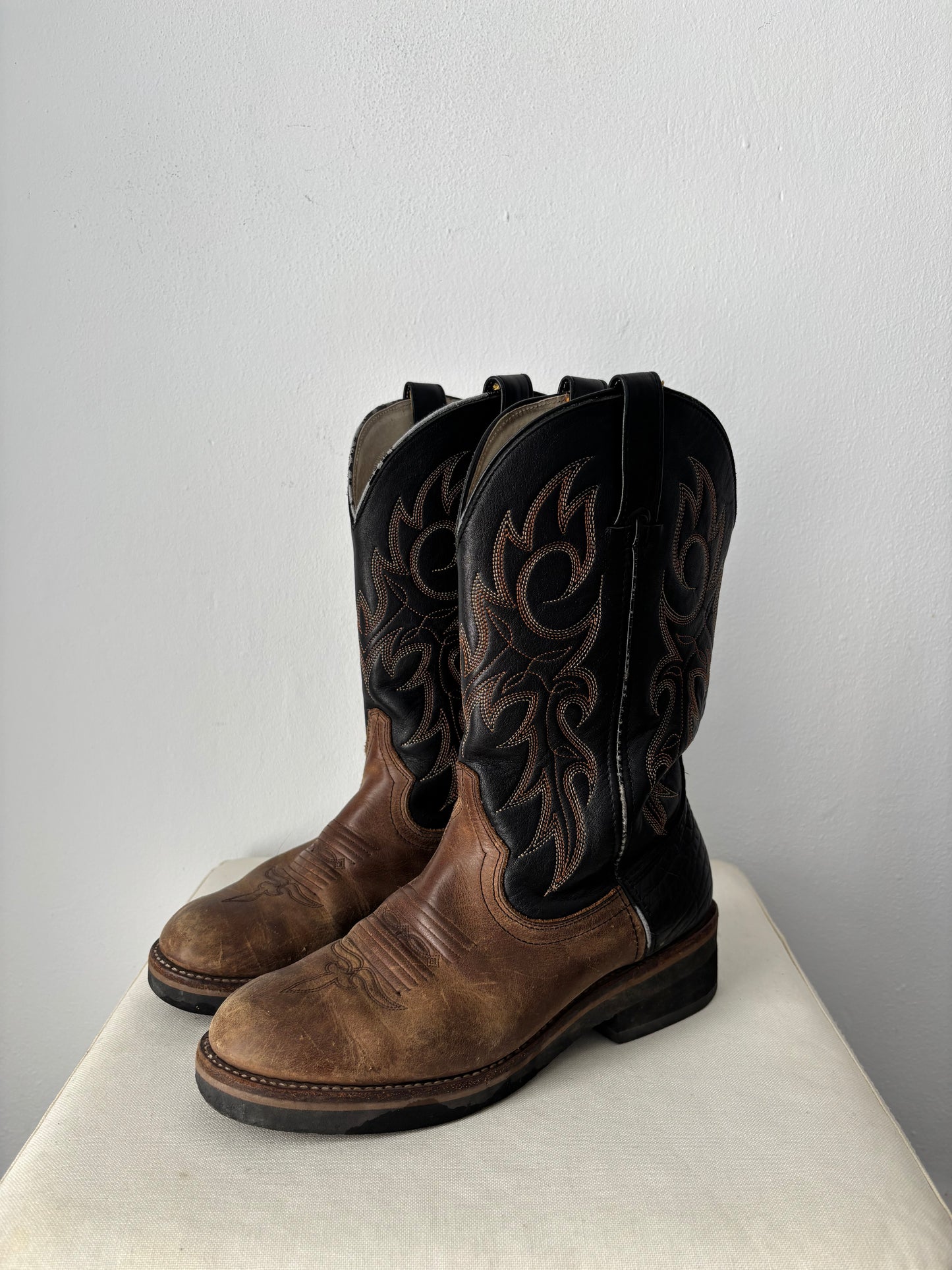 Leather cowboy boots