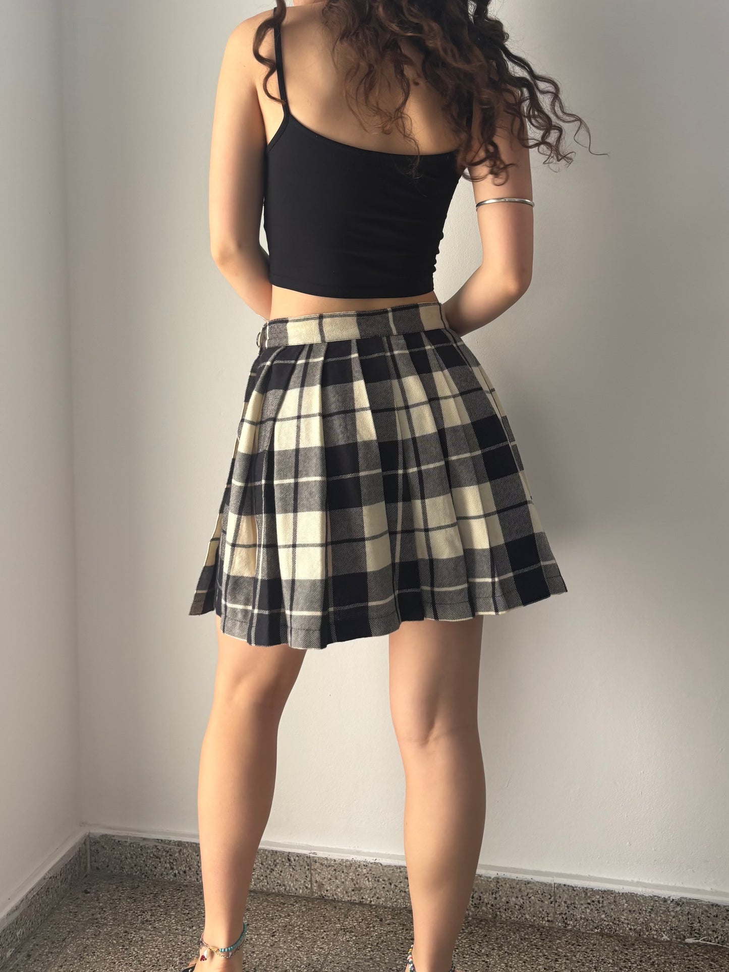 Plaid skirt with pleats