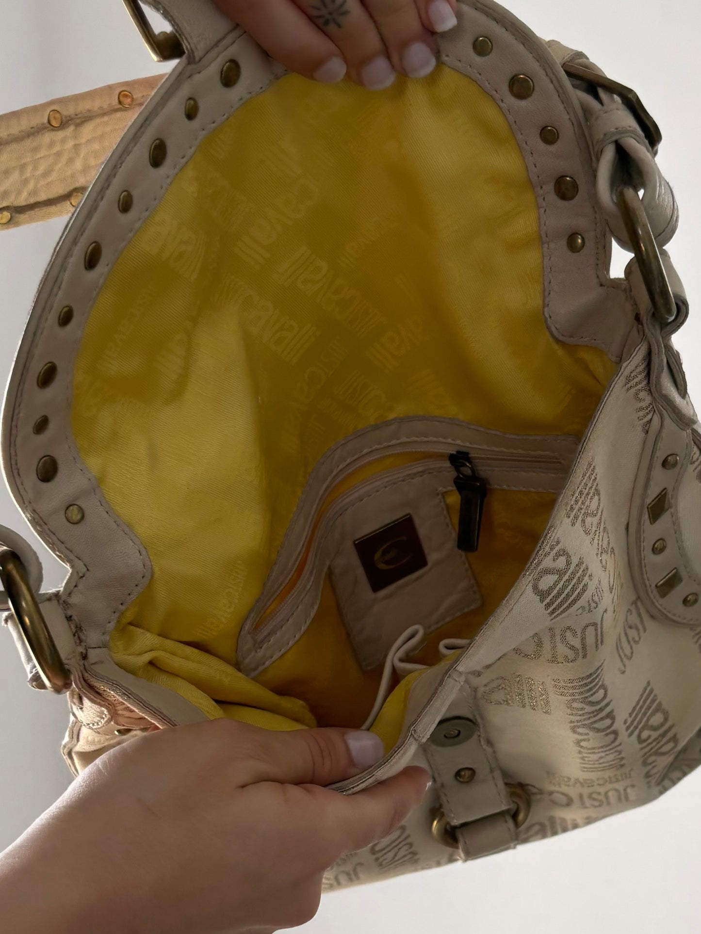 Just Cavalli cream & gold bag