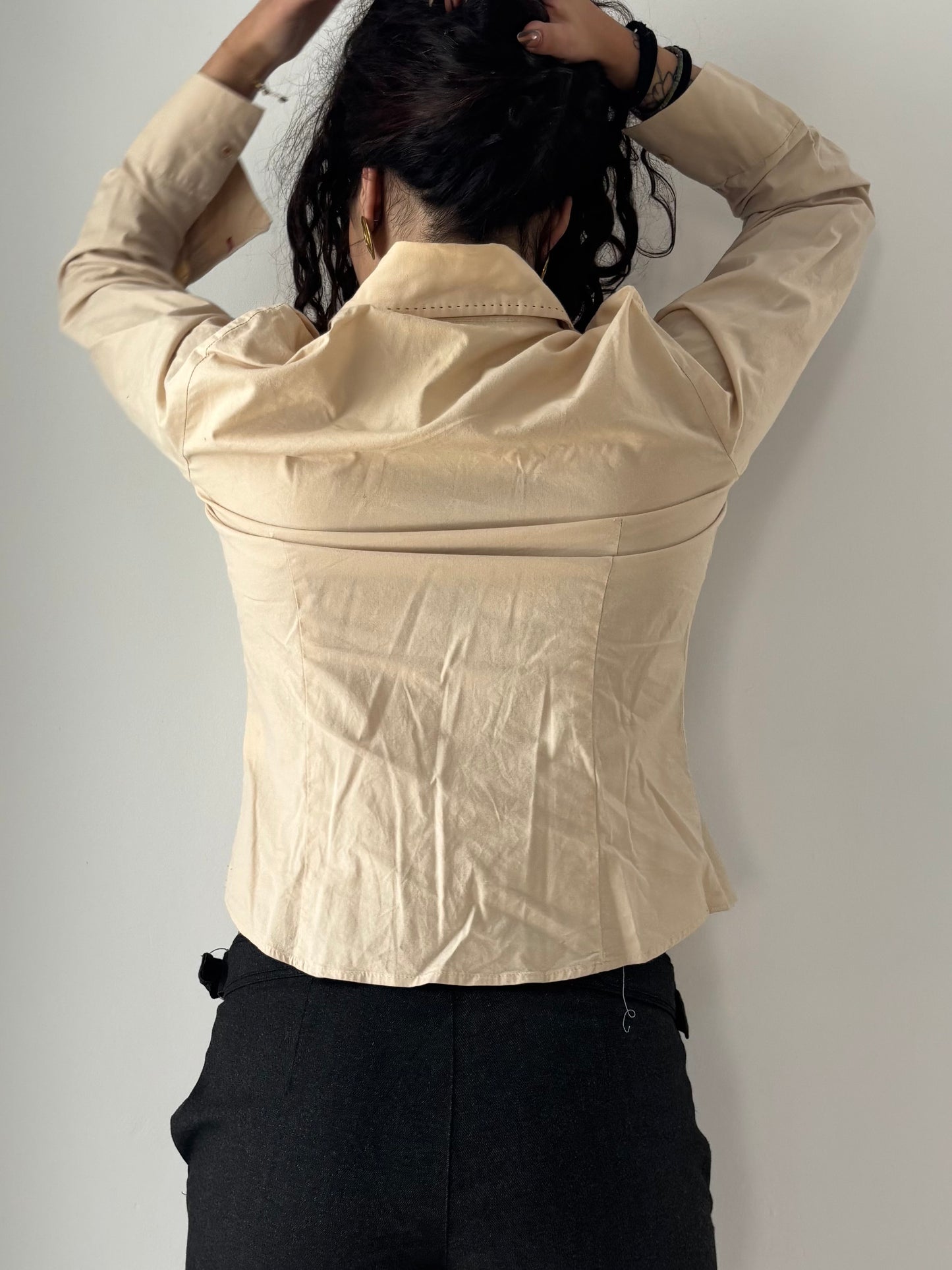 Beige button up shirt