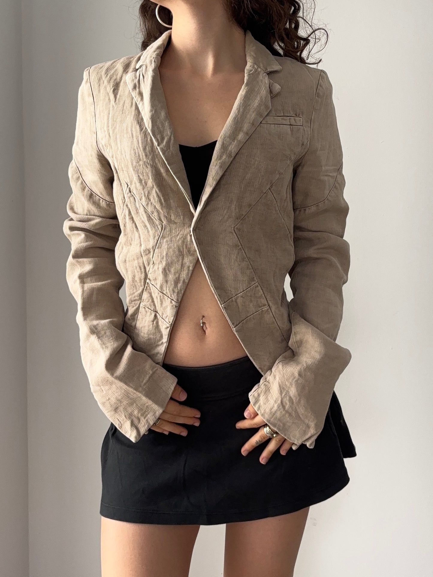 Linen beige blazer