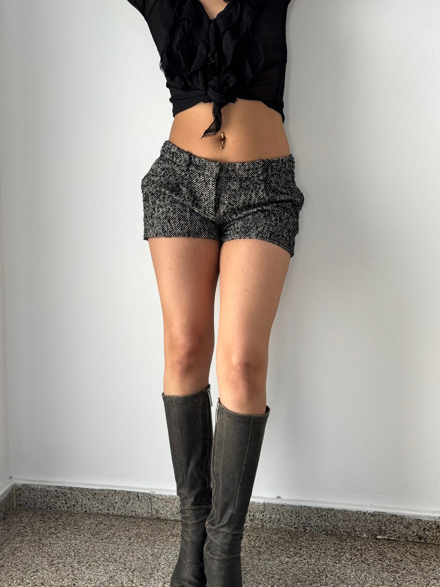 Grey Sisley knit shorts