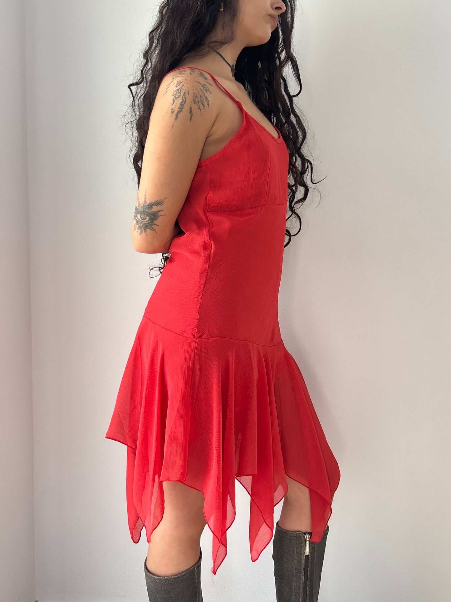 Red flowy fairy dress