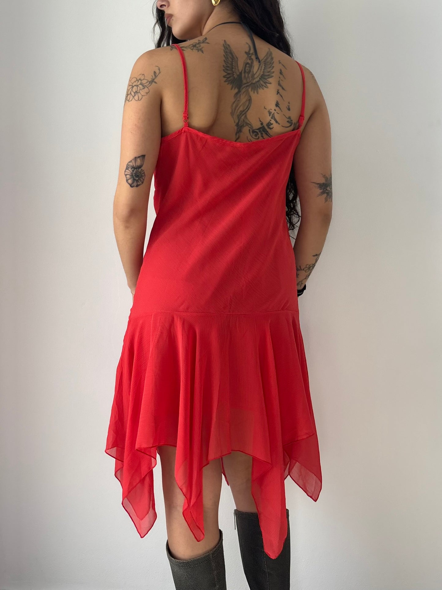 Red flowy fairy dress