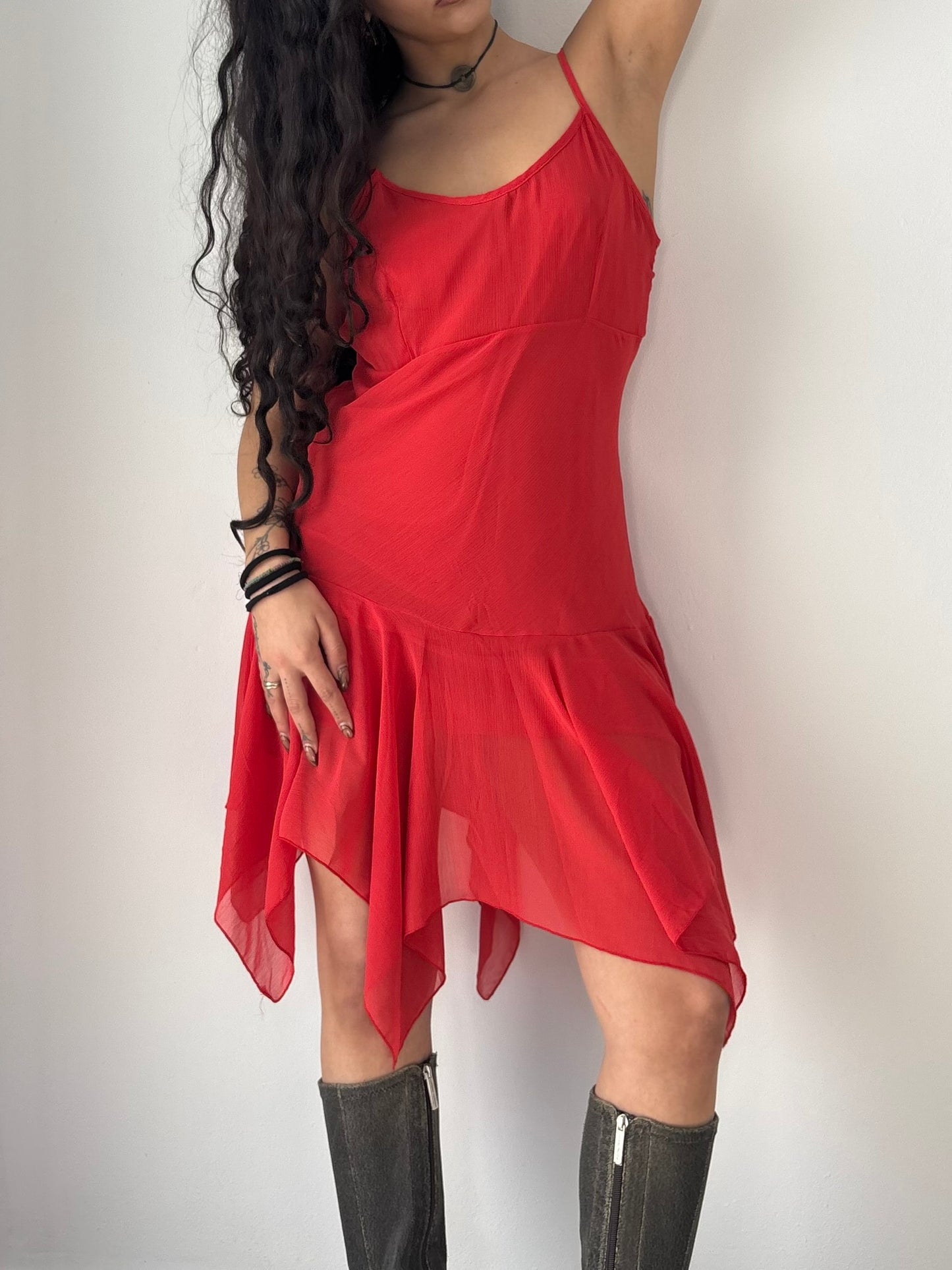 Red flowy fairy dress