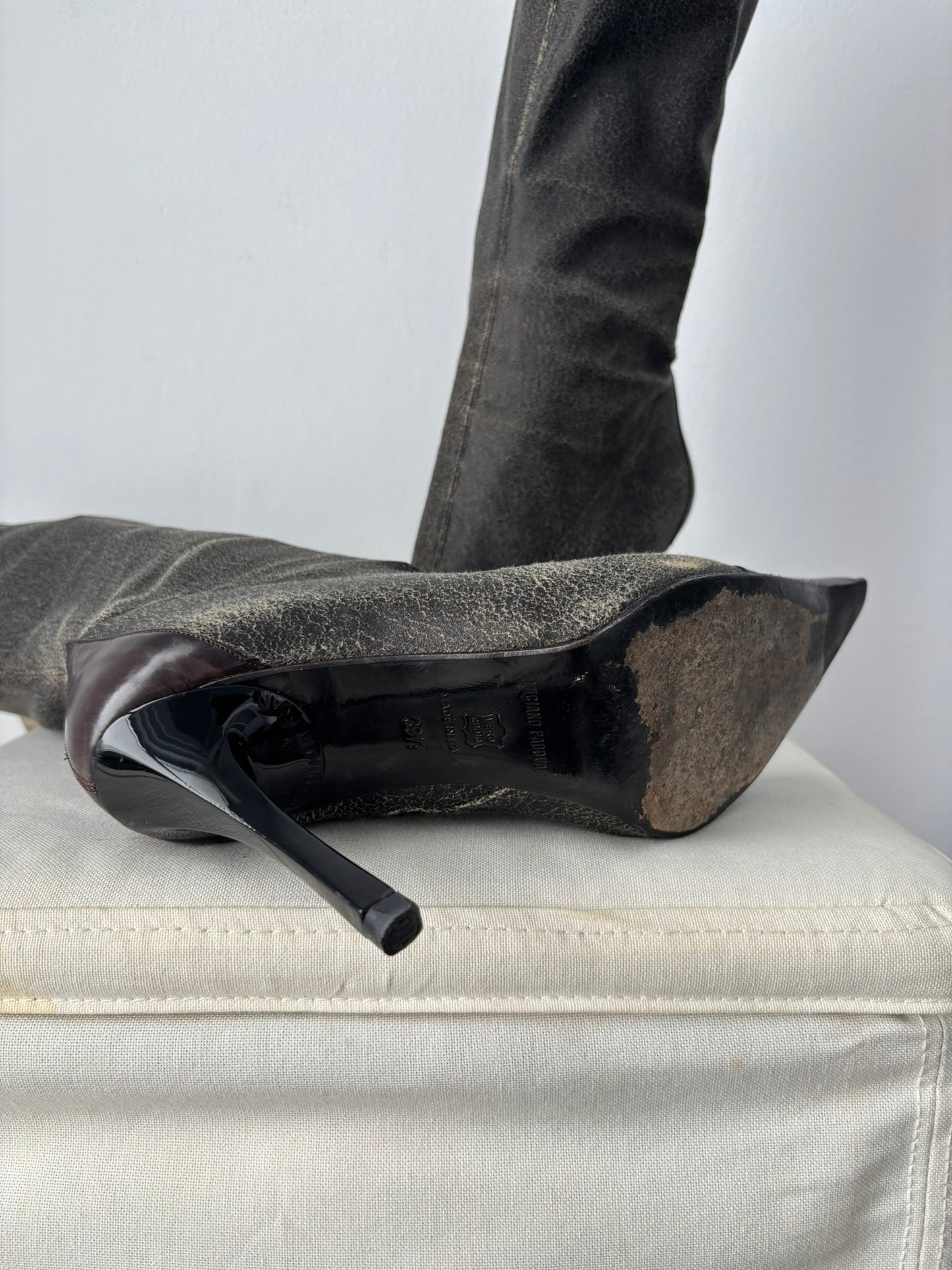 Luciano Padovan Brown Leather heeled boots