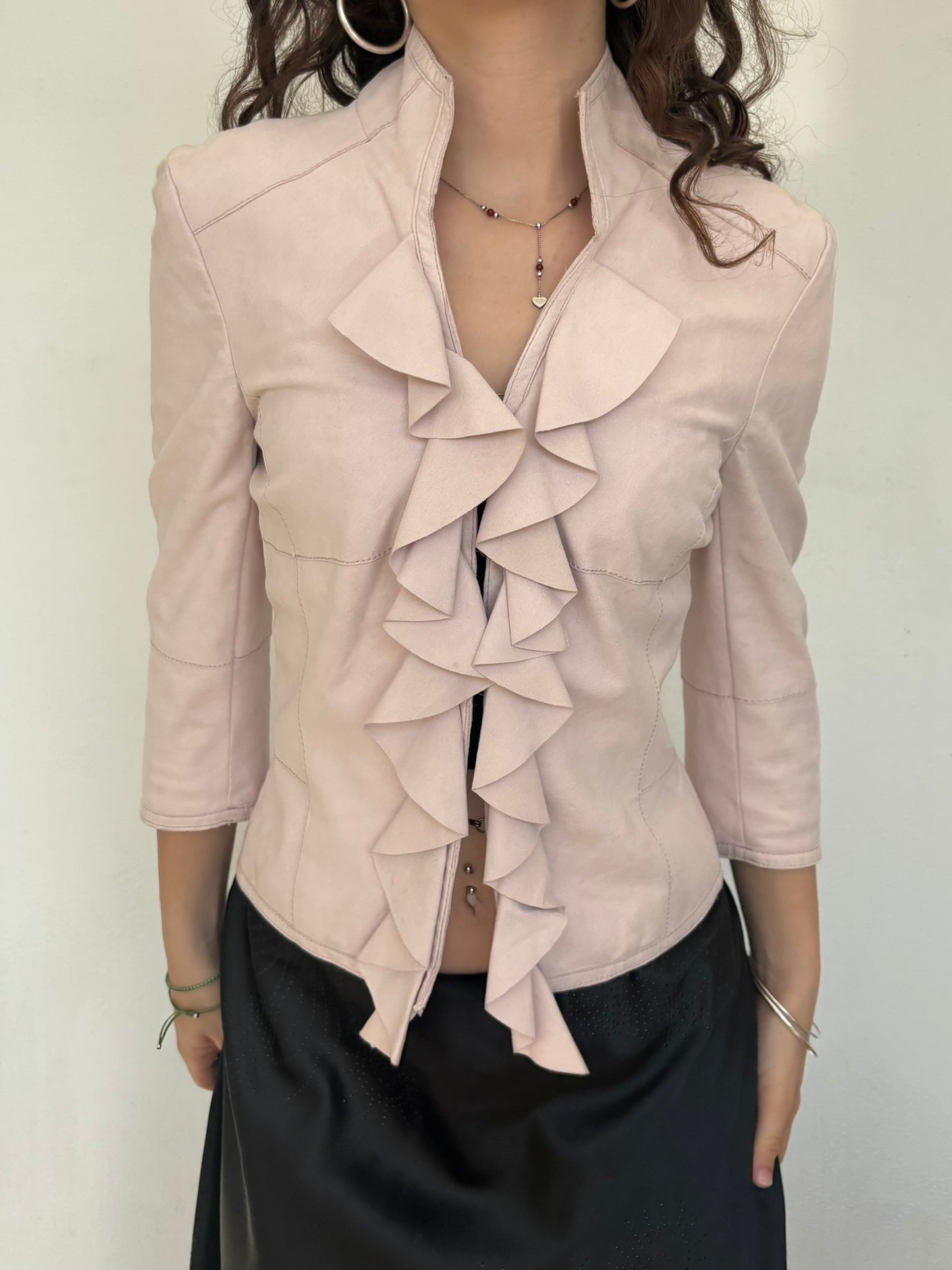 Karen Millen pink suede jacket