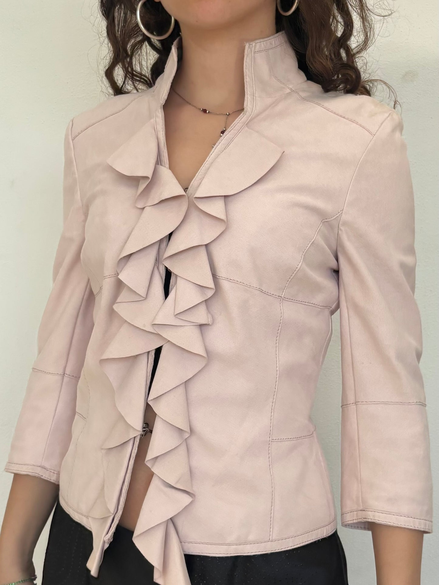 Karen Millen pink suede jacket
