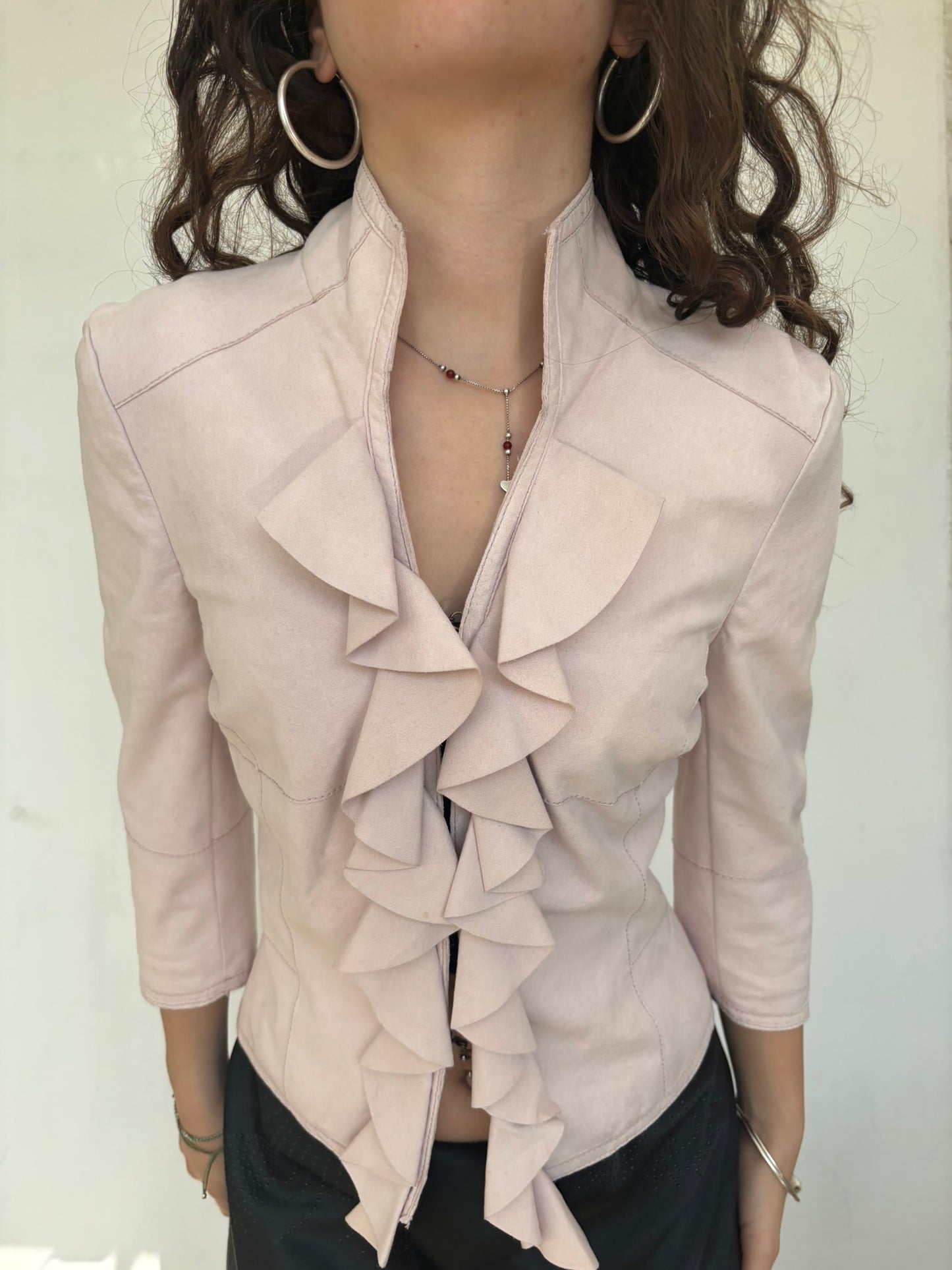 Karen Millen pink suede jacket