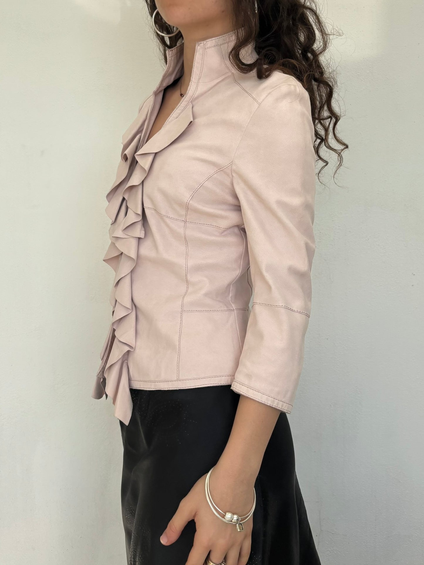 Karen Millen pink suede jacket